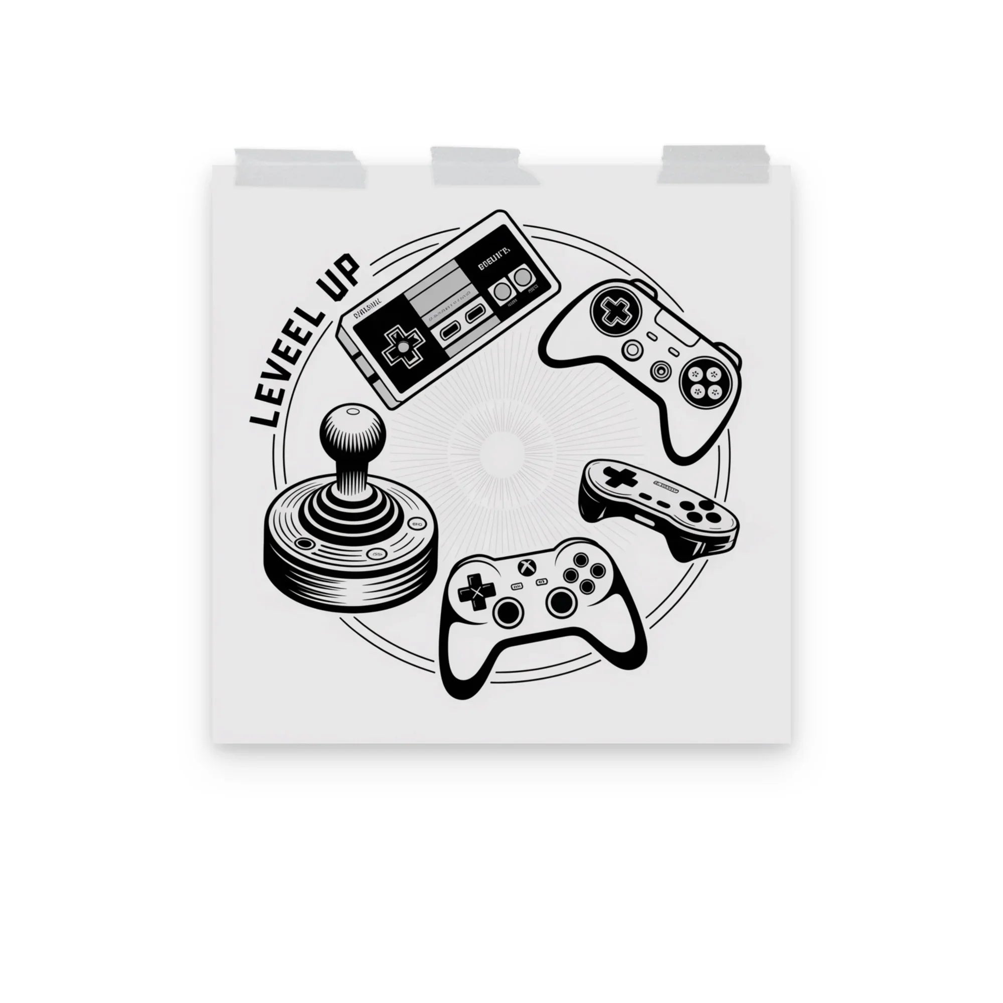 Level Up – Retro Gaming Controller Evolution Wall Art - RaZits