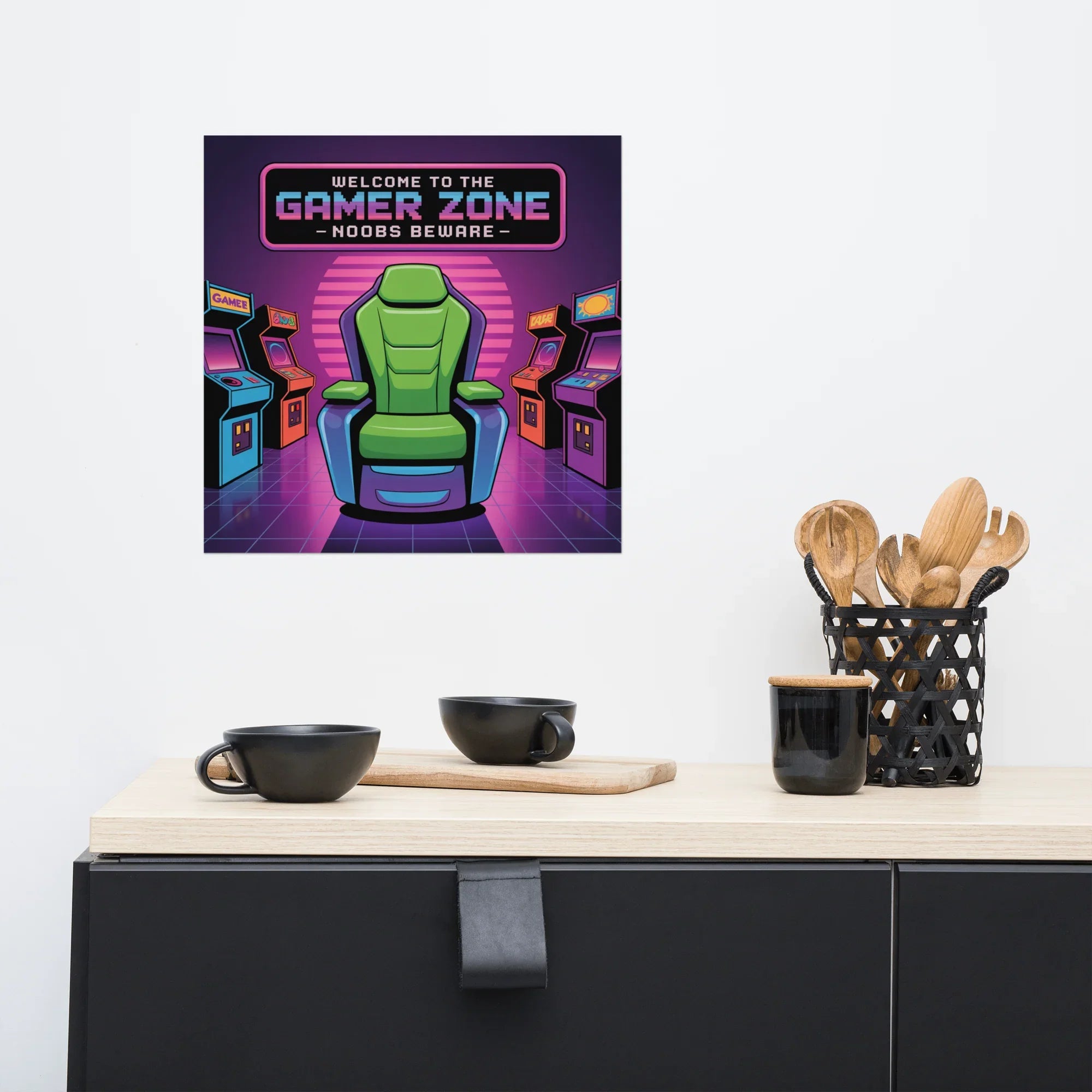 Gamer Zone Poster – Retro Arcade Wall Art for Noobs - RaZits
