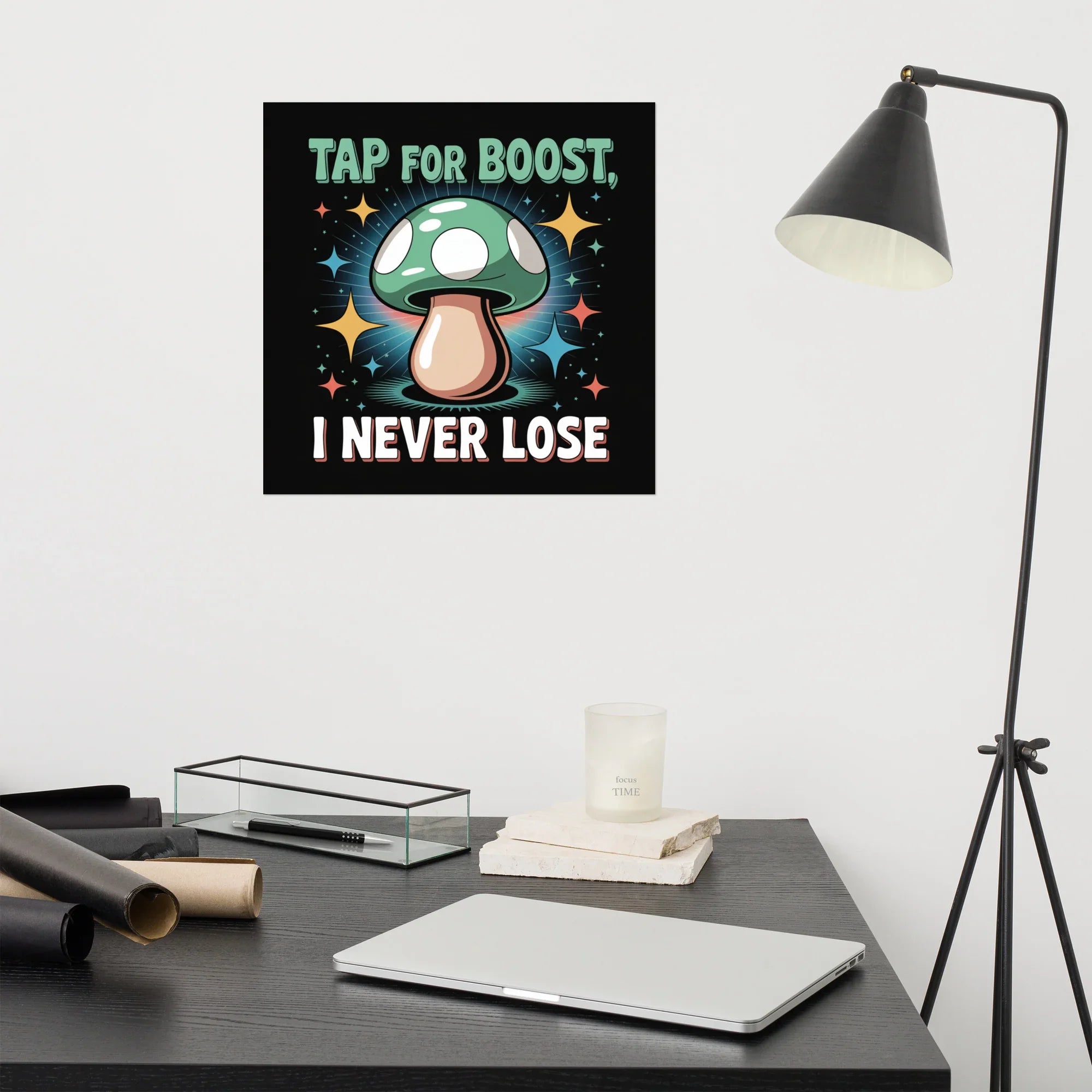 Tap for Boost Poster – Retro Gamer Mushroom Wall Art - RaZits