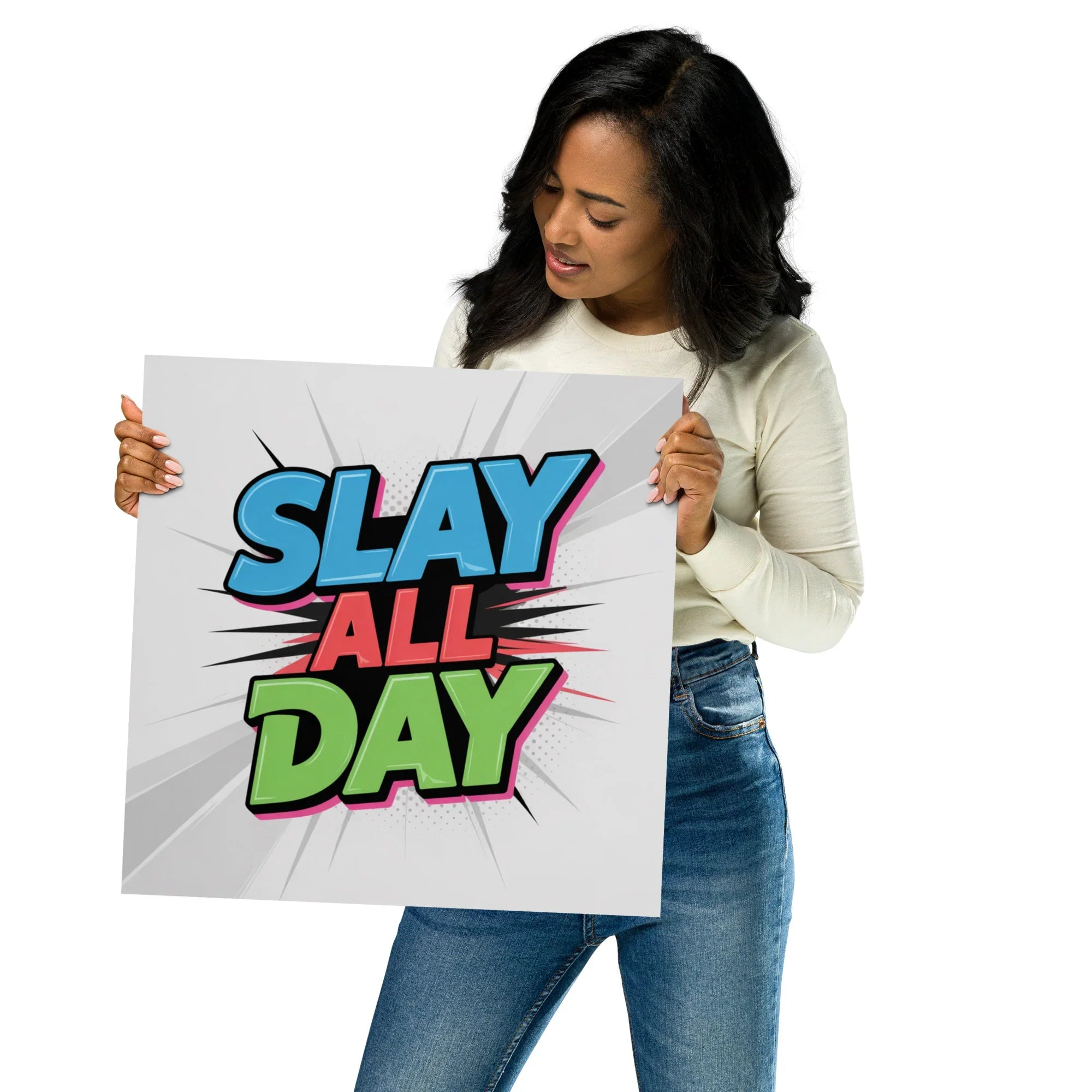 Slay All Day – Bold Comic Style Motivational Wall Art - RaZits