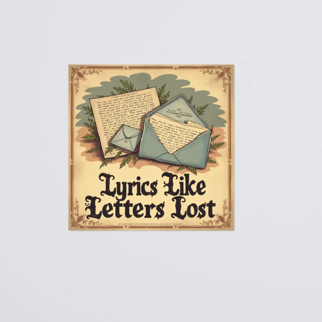 Lyrics Like Letters Lost Poster – Vintage Romantic Melody Aesthetic - RaZits