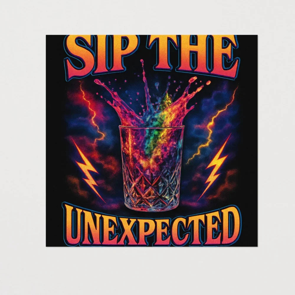 Sip the Unexpected – Retro Lightning Poster - RaZits