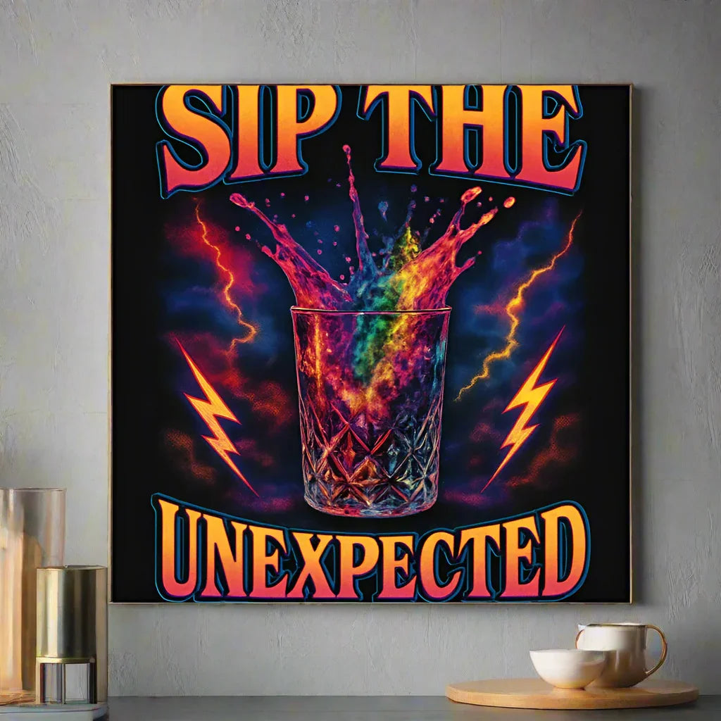 Sip the Unexpected – Retro Lightning Poster - RaZits