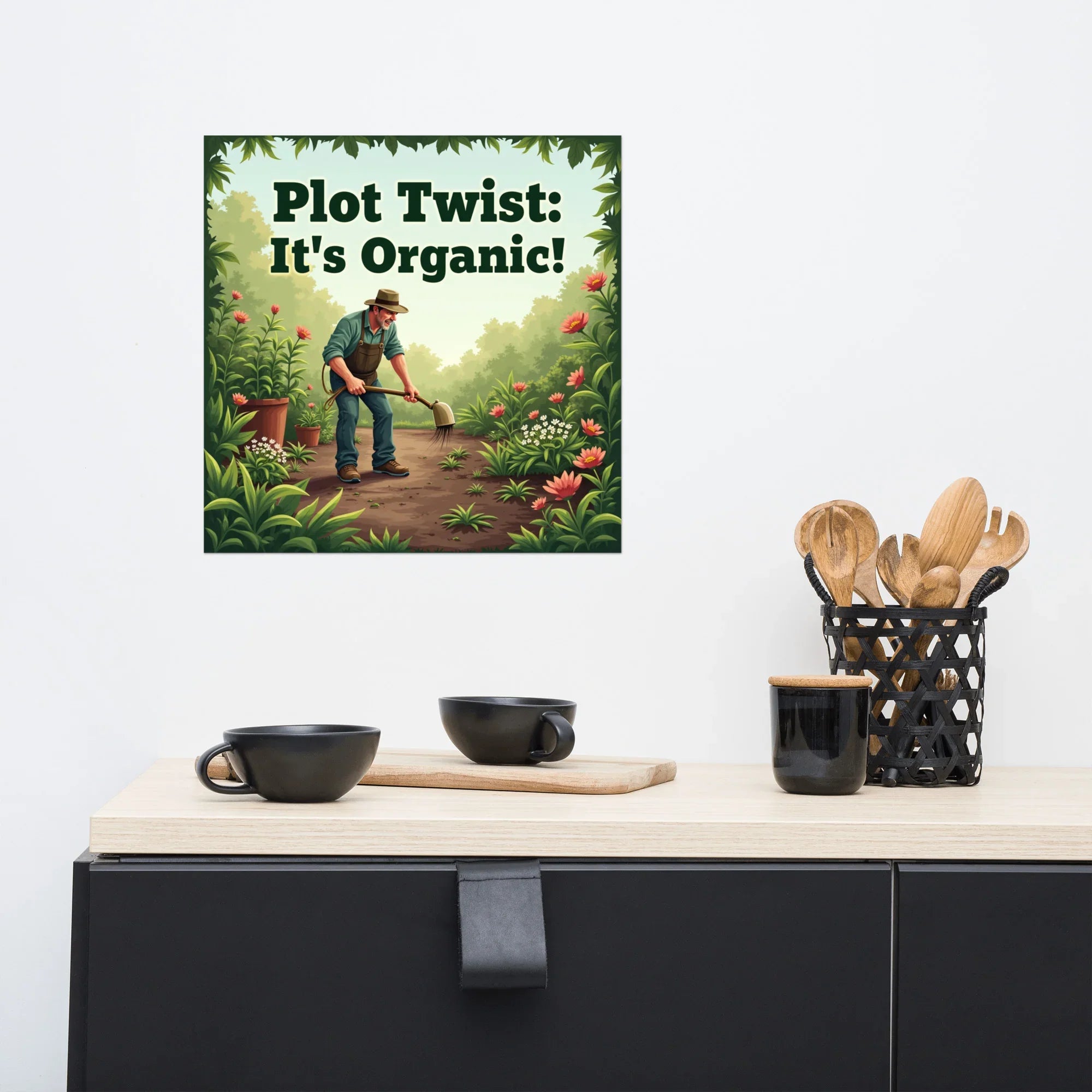 Organic Garden Art Print – Humorous Farmer Floral Poster - RaZits