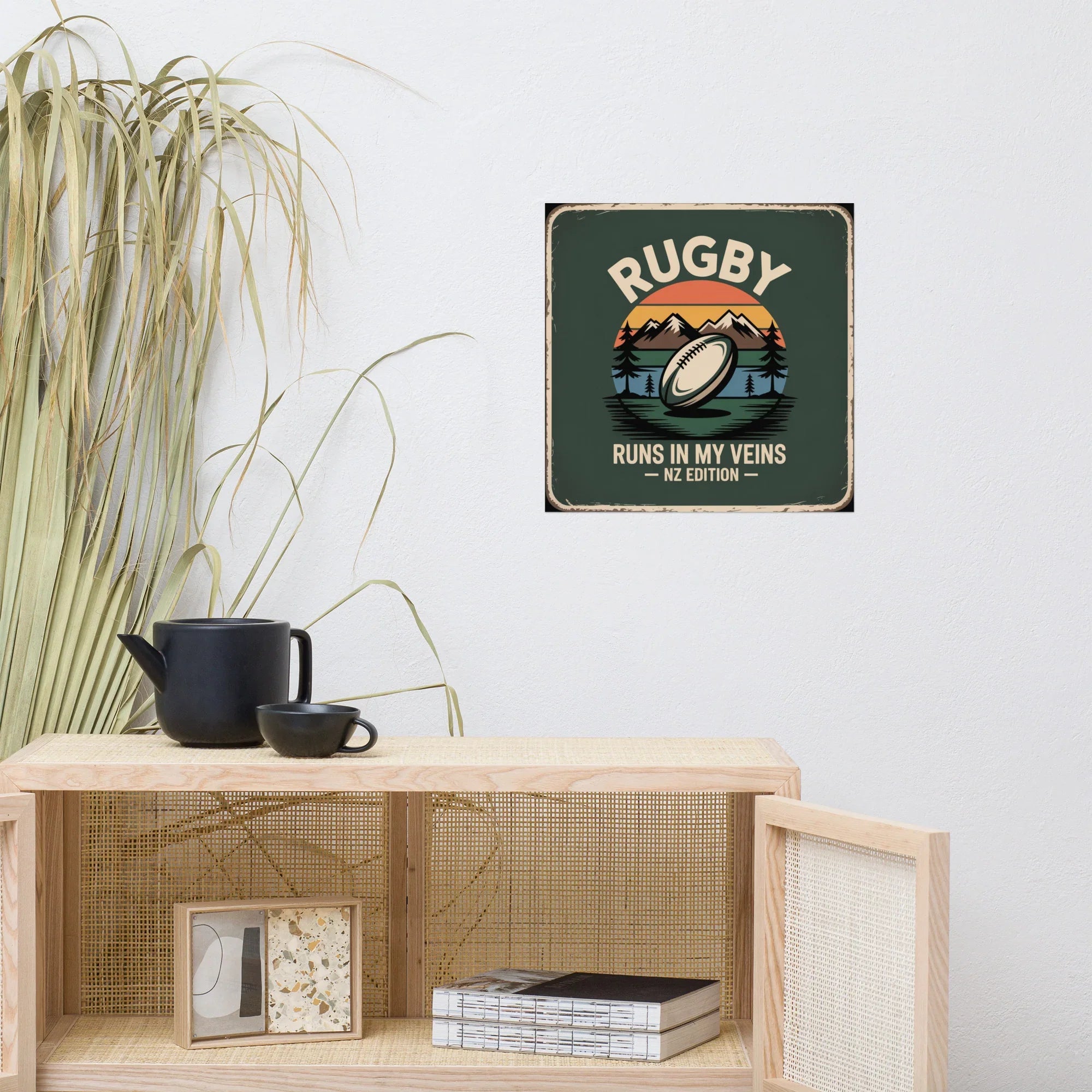 Rugby Runs in My Veins – New Zealand Edition Poster - RaZits