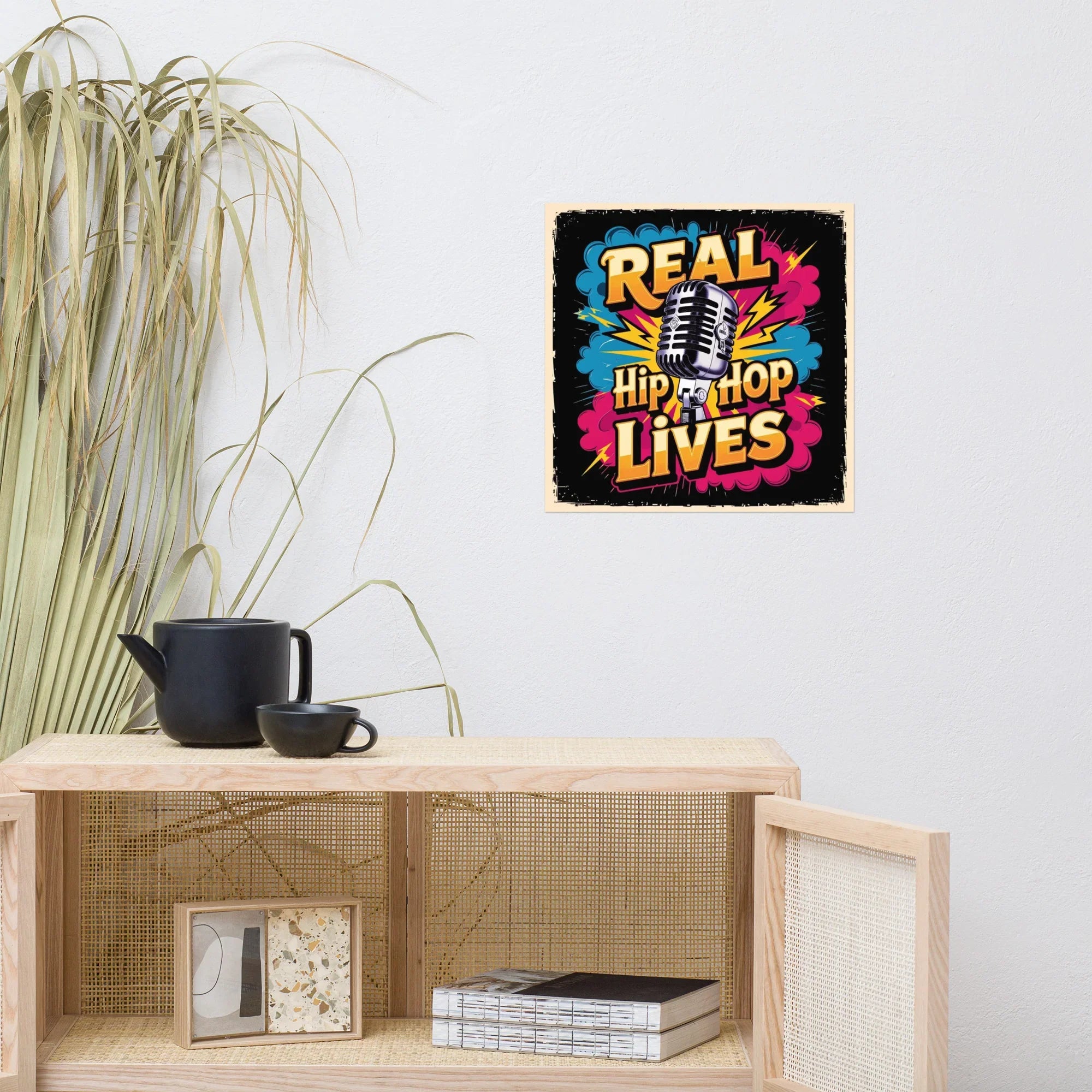 Real Hip Hop Lives Poster – Vintage Mic Boom Art - RaZits