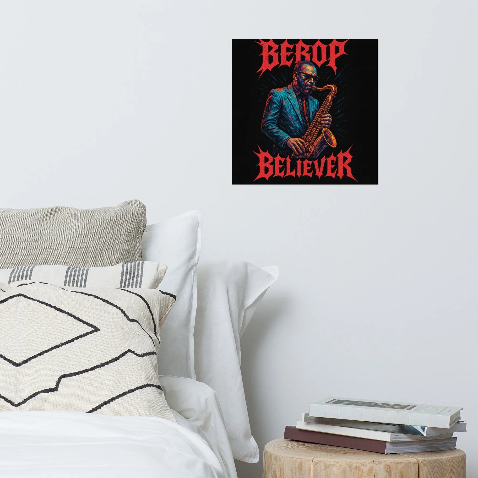 Bebop Believer Poster – Cool Sax Solo in Bold Colors - RaZits