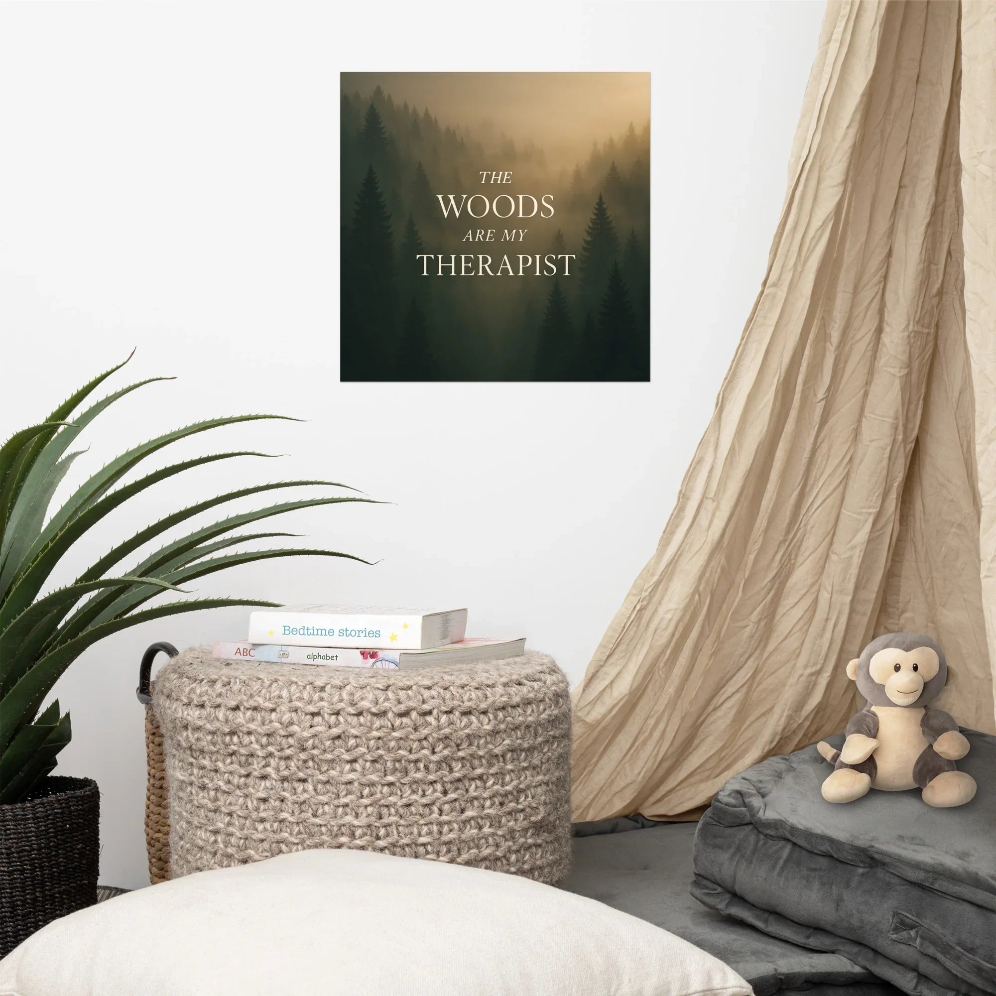 The Woods Are My Therapist – Moody Forest Wall Art - RaZits