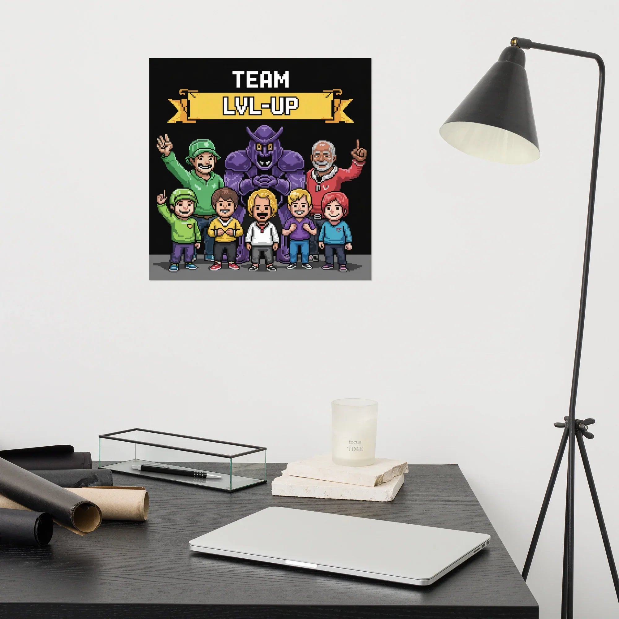 Team Level Up – Pixel Art Gamer Squad Wall Print - RaZits