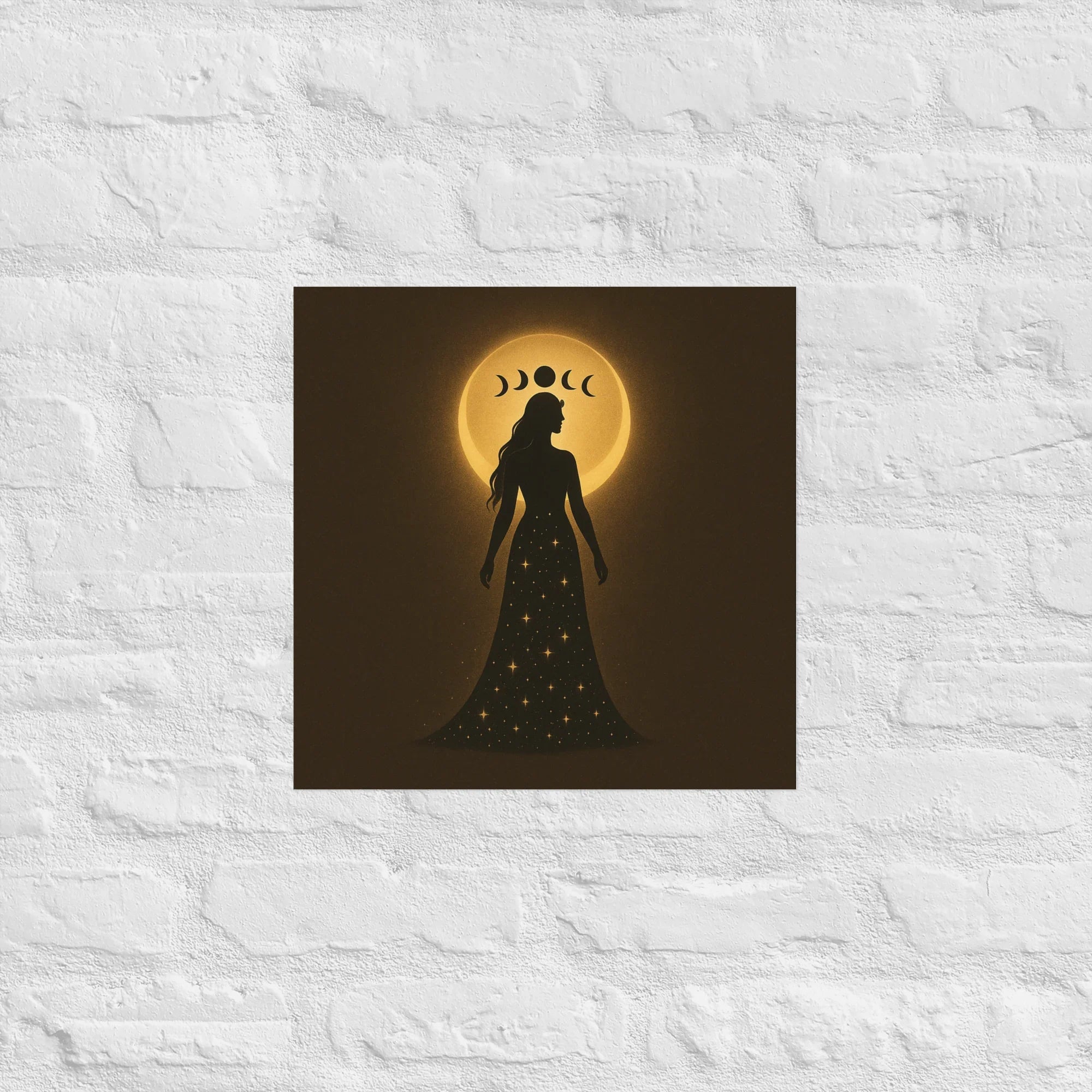 Triple Moon Goddess Poster – Divine Feminine Lunar Print - RaZits
