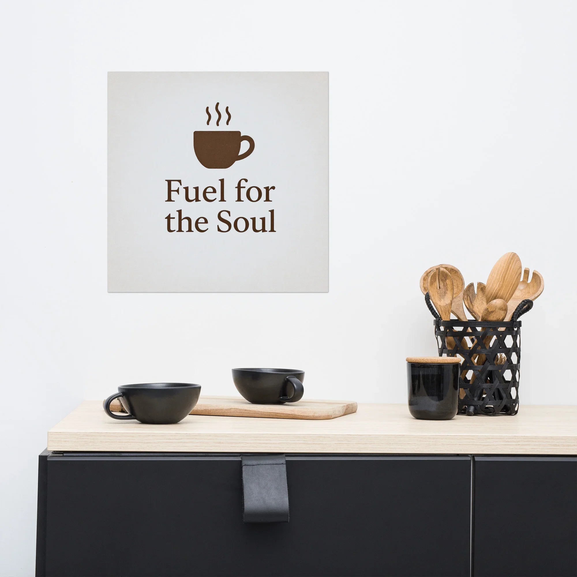 Fuel for the Soul Wall Art – Minimalist Coffee Quote - RaZits