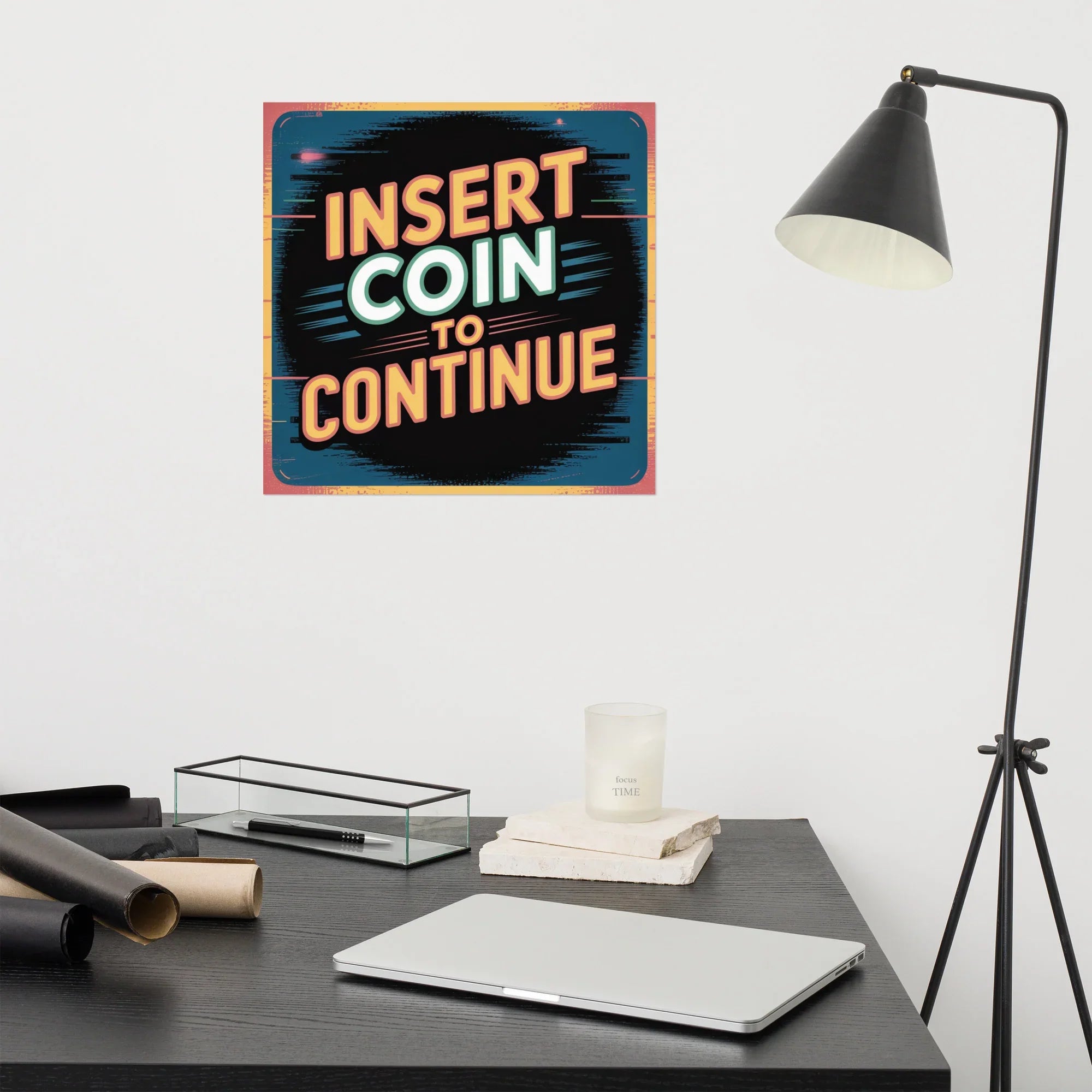 Insert Coin to Continue Poster – Retro Arcade Gaming Wall Art - RaZits