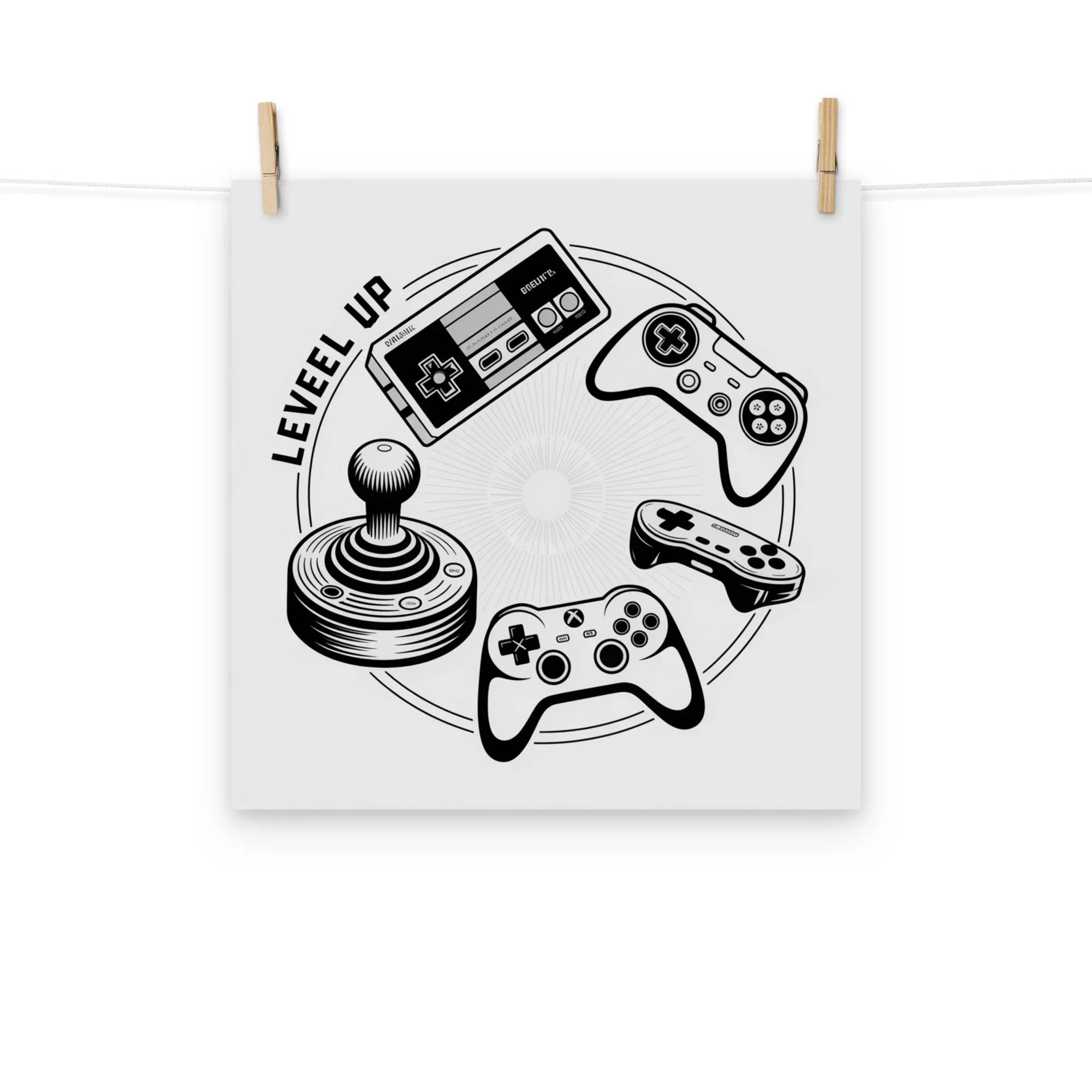 Level Up – Retro Gaming Controller Evolution Wall Art - RaZits
