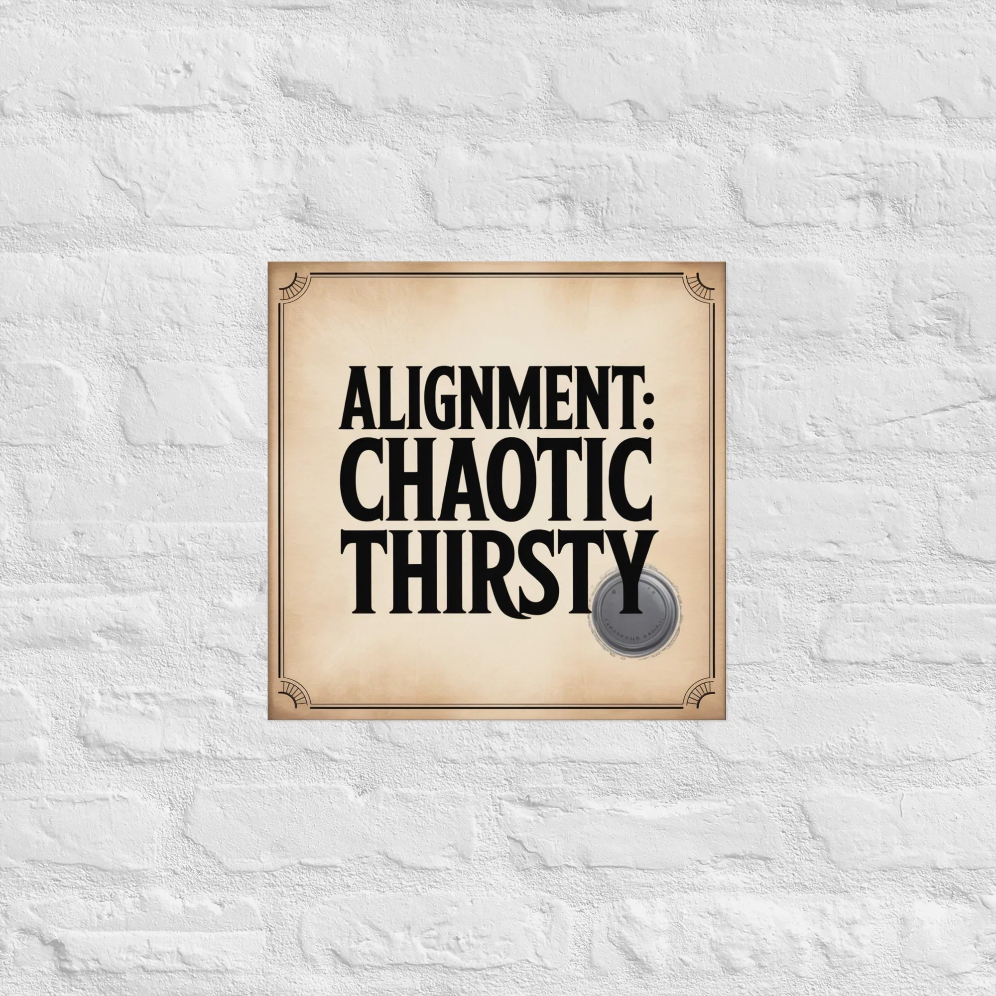 Chaotic Alignment Wall Print – Funny DnD Quote Art for Nerdy Gamer Decor - RaZits