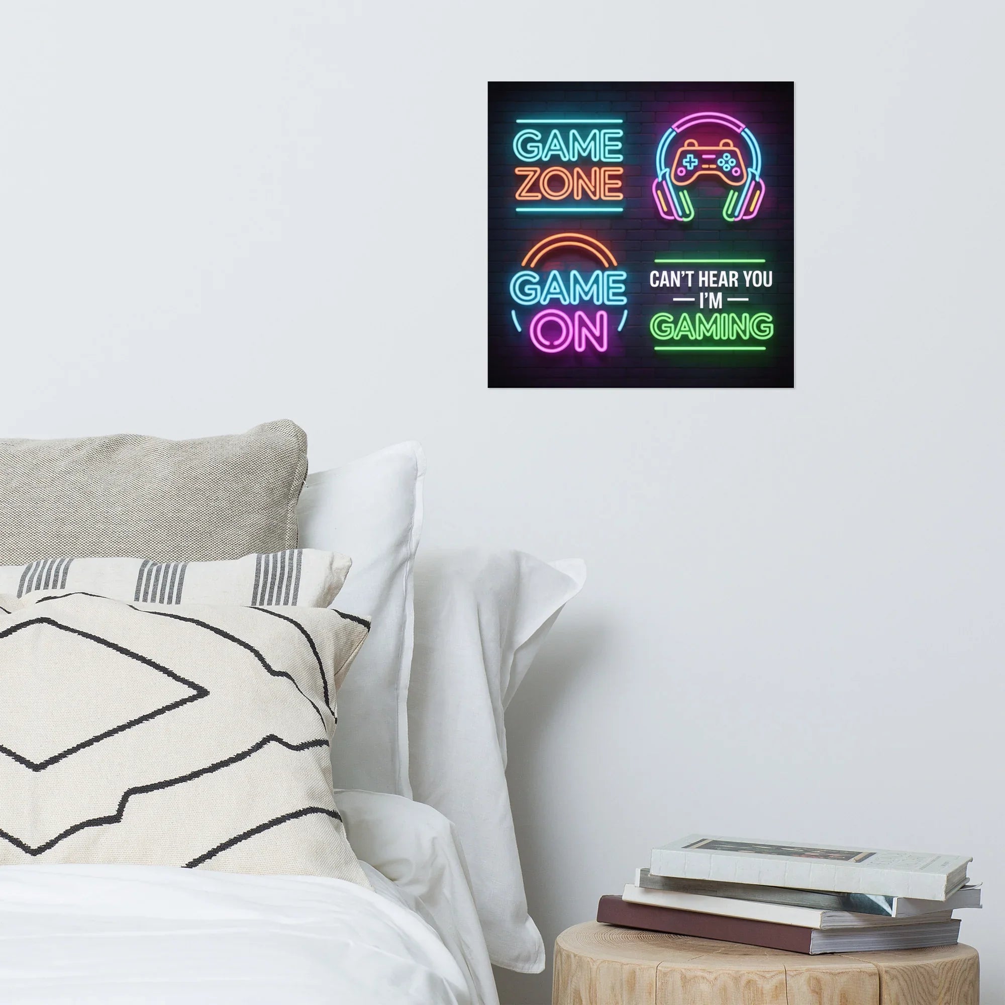 Neon Game Zone Wall Art – RGB Gamer Decor for Esports & Streaming Setups - RaZits