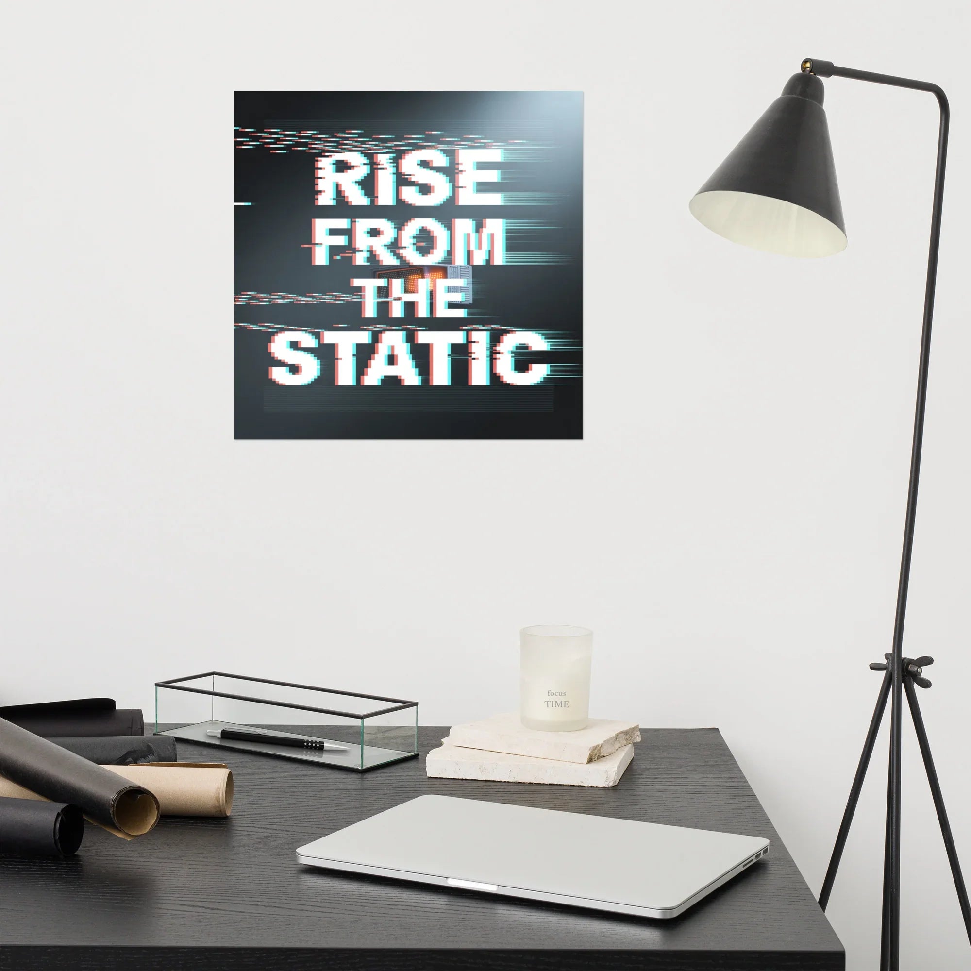 Rise From The Static – Cyberpunk Glitchcore Gaming Art Print - RaZits