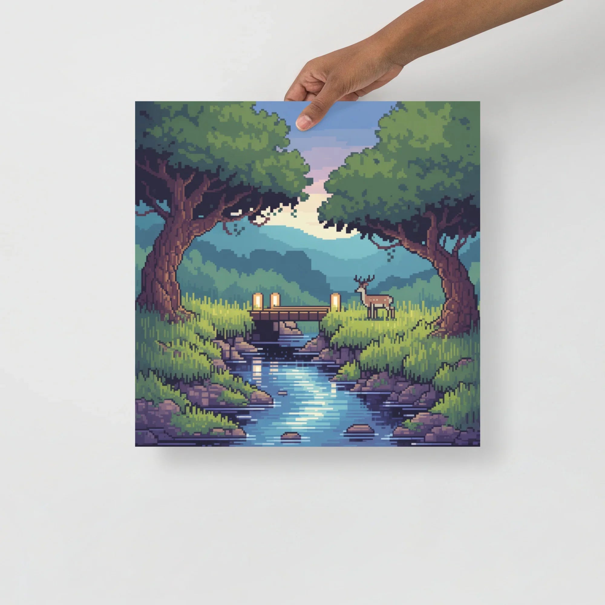 Whispering Grove – Pixel Forest Adventure Art Print - RaZits