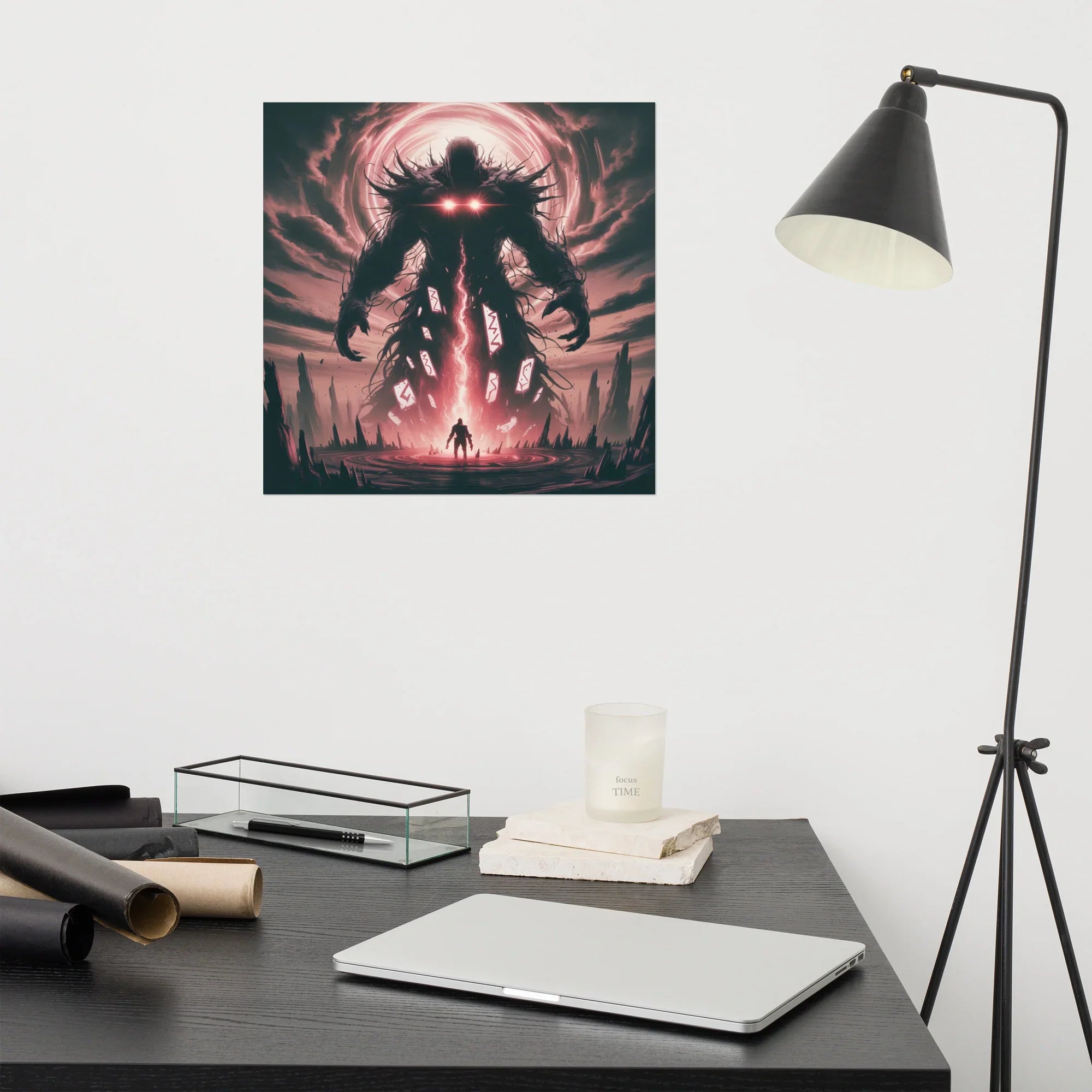 Eclipse of Titans – Dark Fantasy Boss Battle Art Print - RaZits