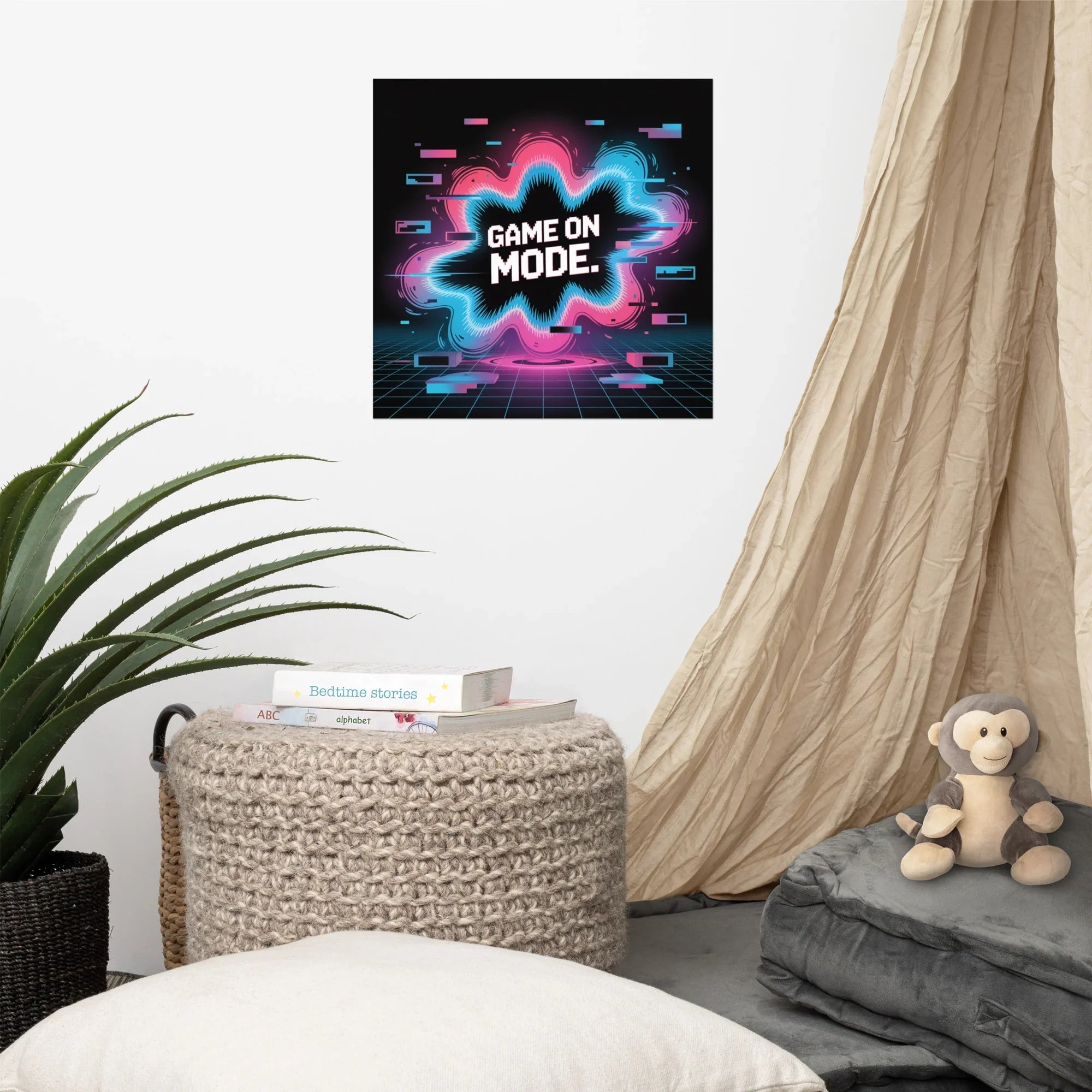 Game On Mode – Retro Neon Glitch Gaming Poster - RaZits