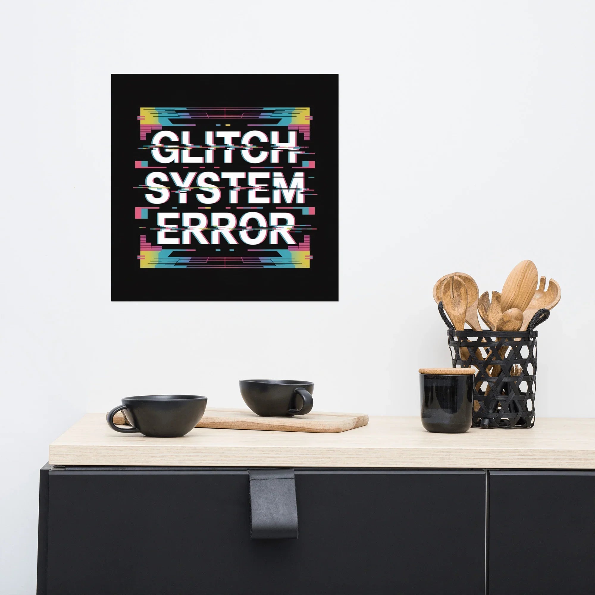 Glitch System Error – Cyberpunk Digital Distortion Art Poster - RaZits