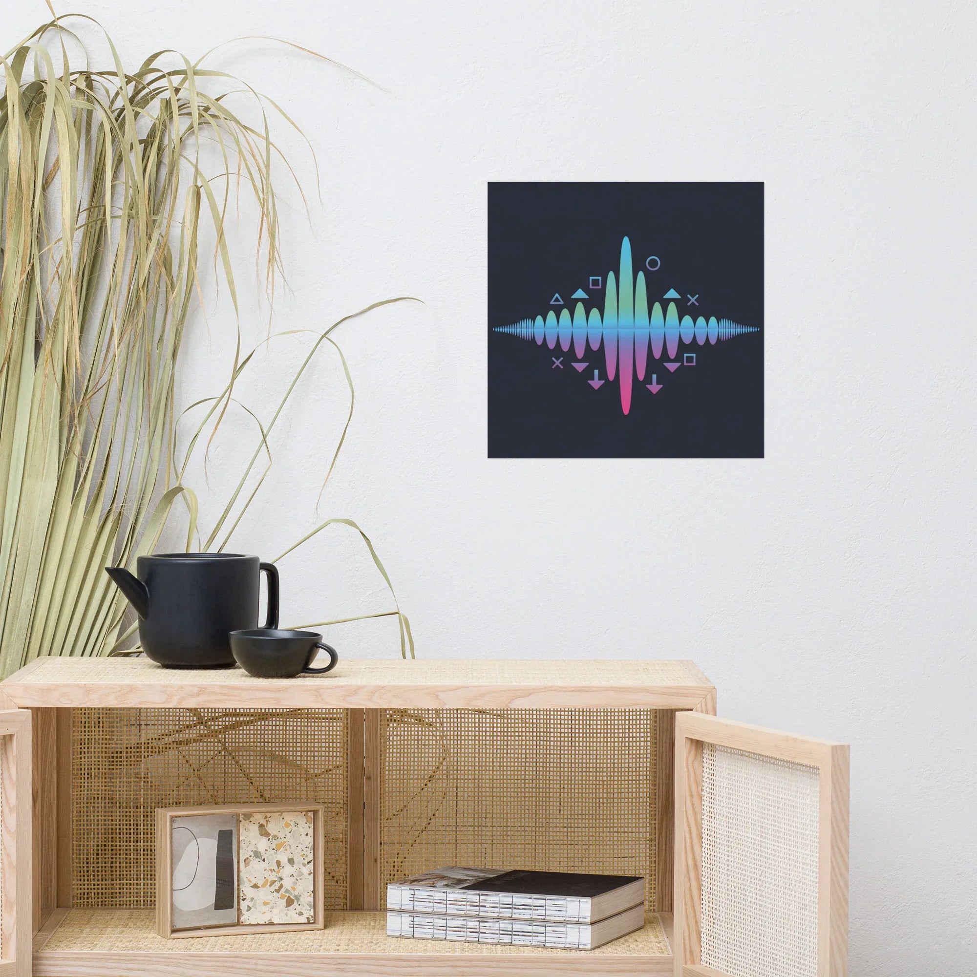 Neon Waveform Gaming Energy Art – RGB Sound Pulse Wall Decor - RaZits