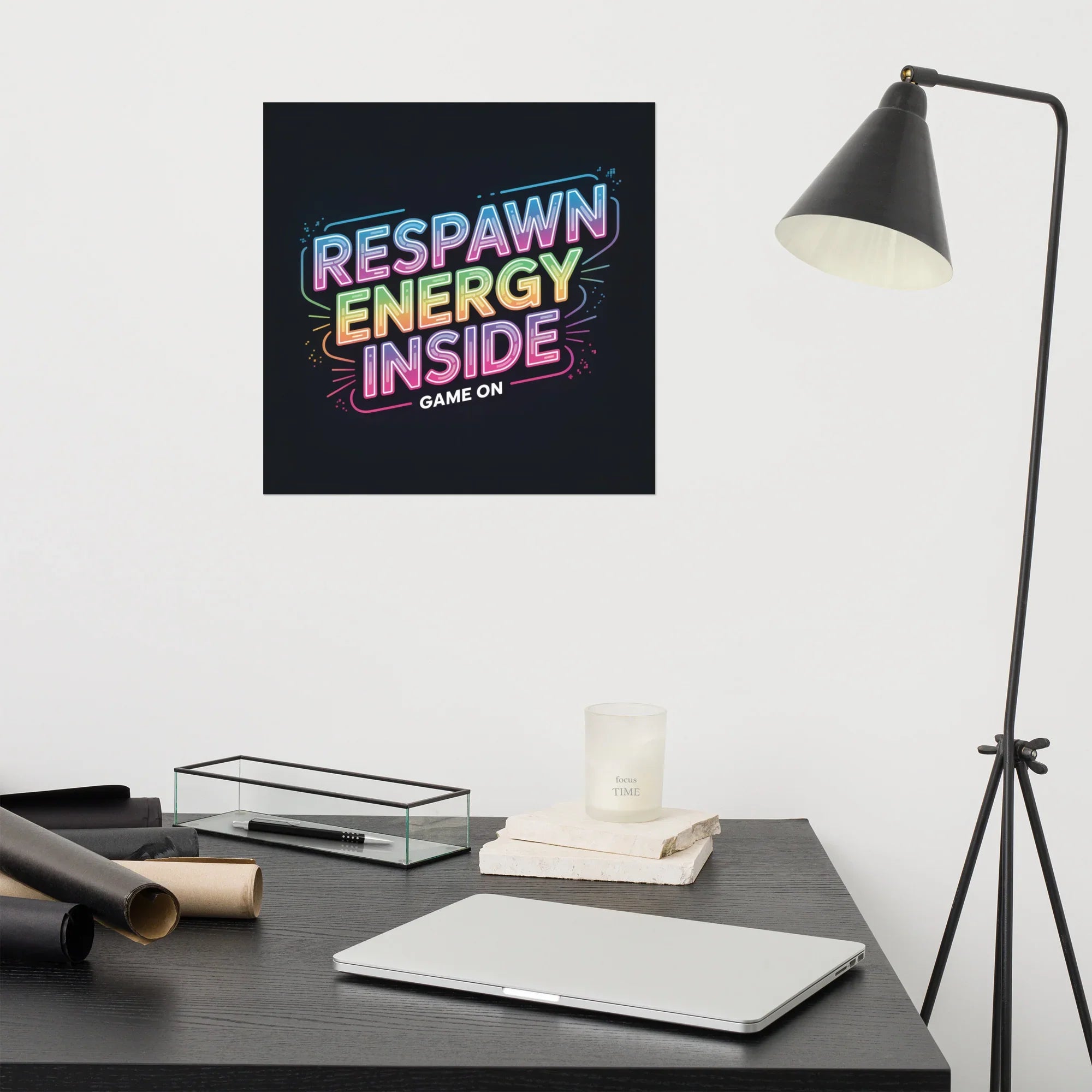 Respawn Energy Inside – Game On Neon Gaming Wall Art for Gamers and Streamers - RaZits