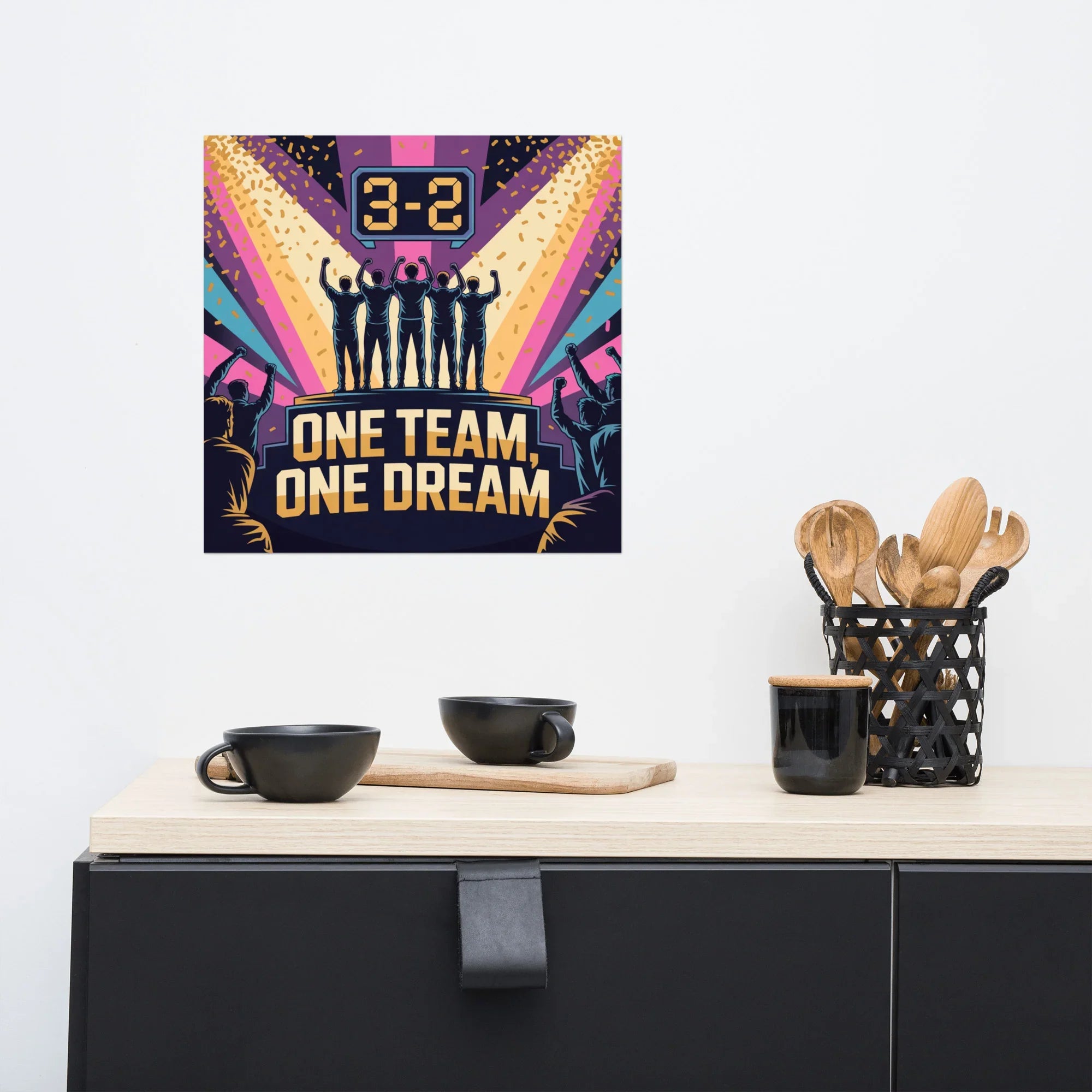 One Team, One Dream – Esports Teamwork Victory Poster - RaZits