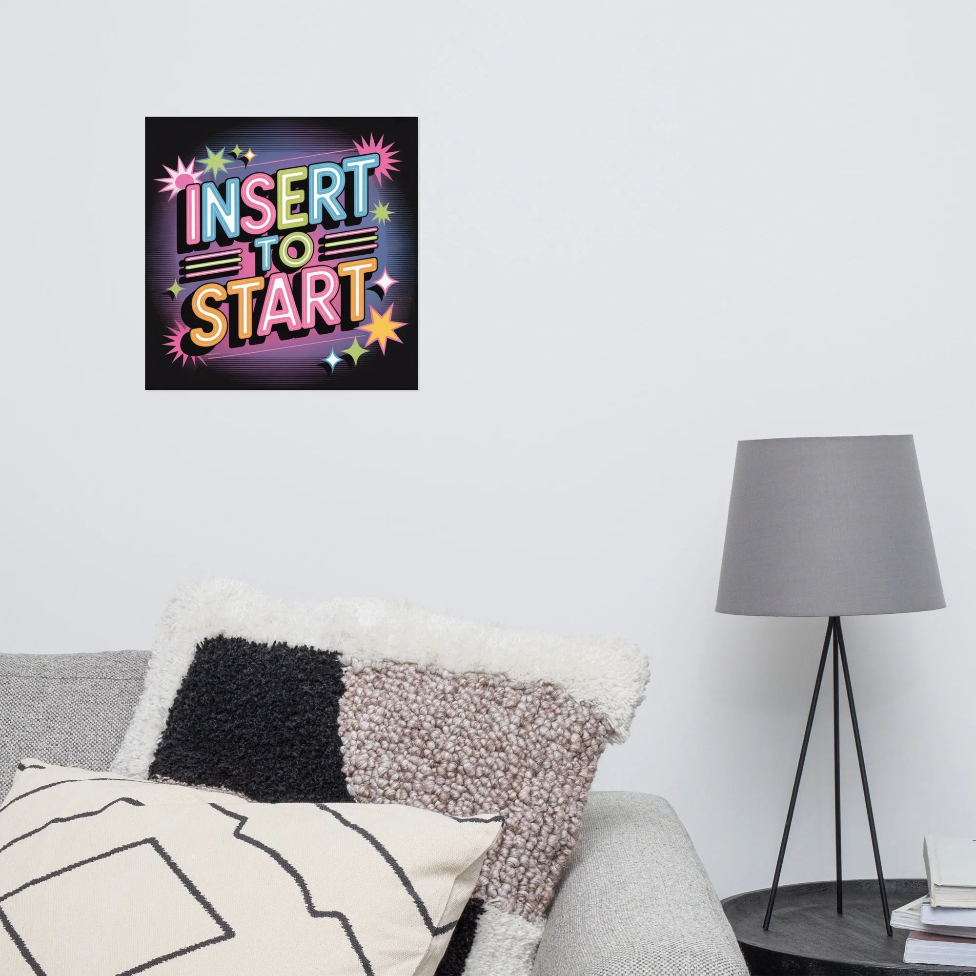 Insert to Start – Retro Neon Arcade Poster for Gamer Room & Gaming Wall Decor - RaZits