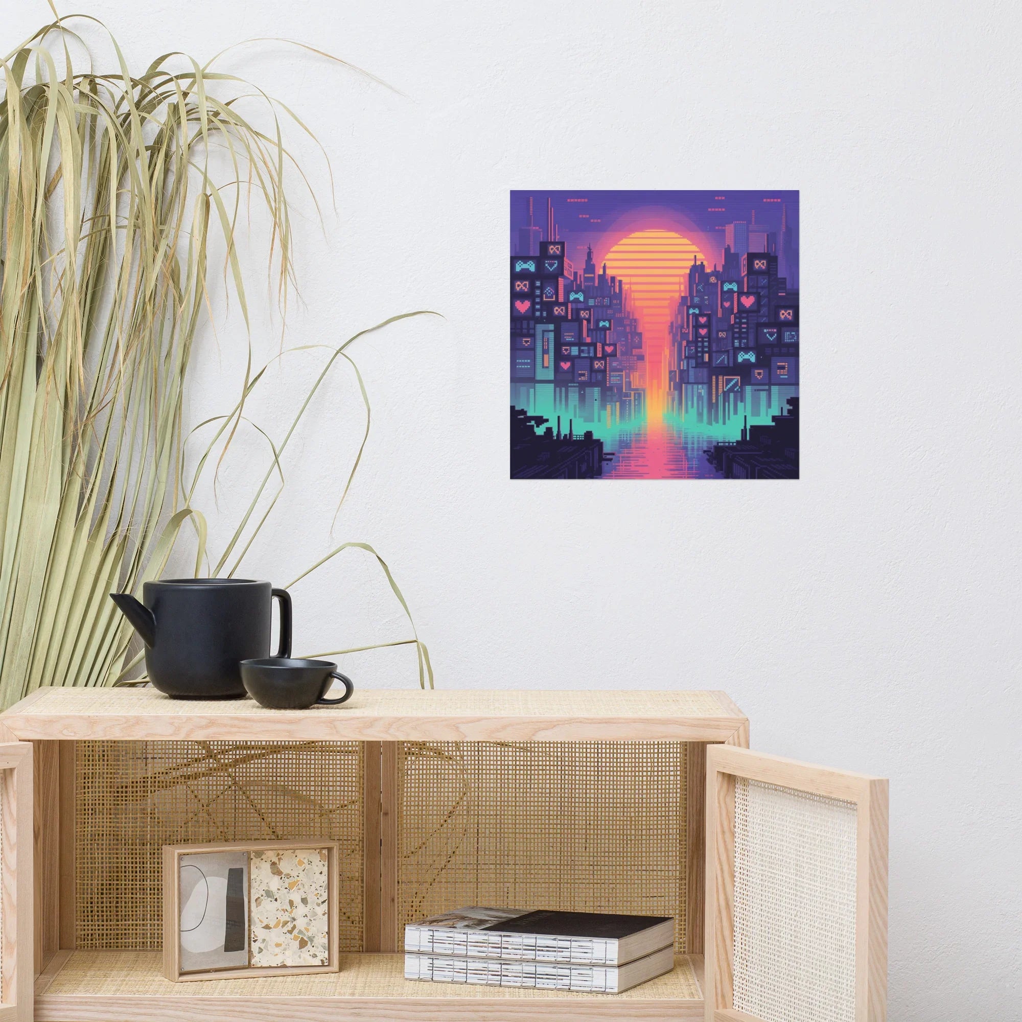 Neon Horizon - Cyberpunk City Gaming Poster - RaZits