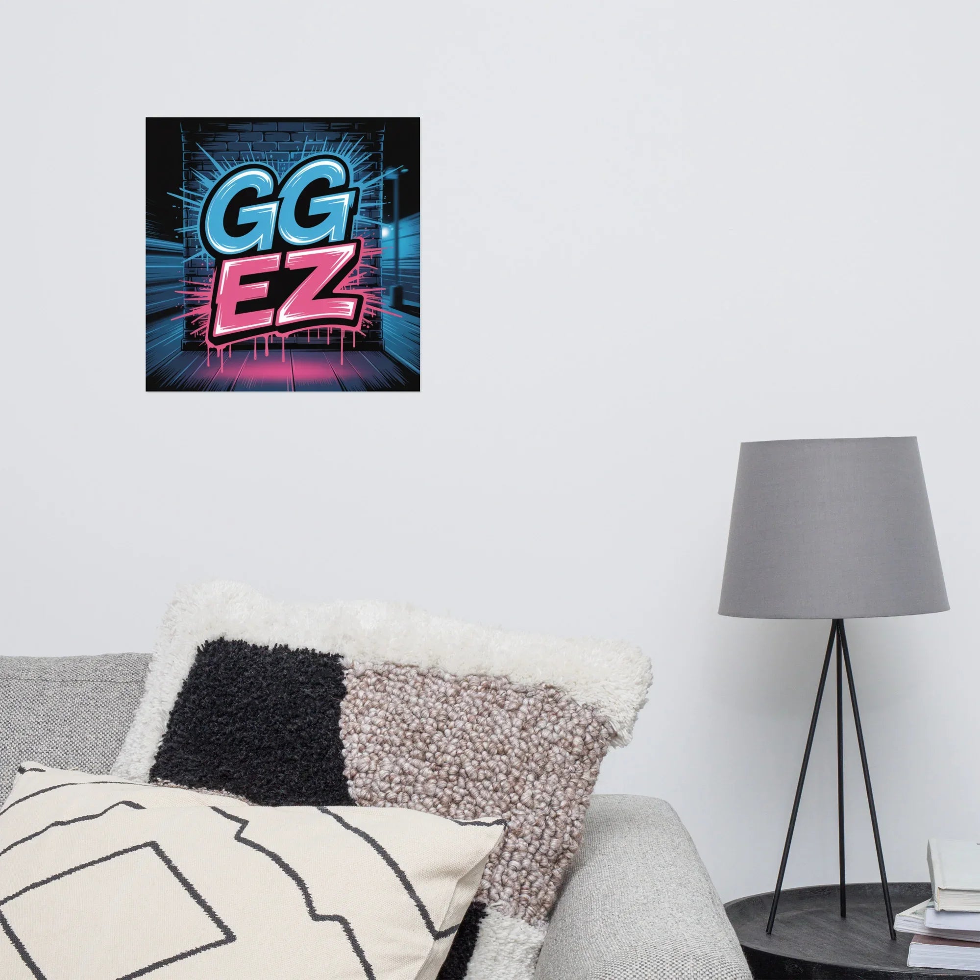 GG EZ - Neon Graffiti Gaming Poster - RaZits