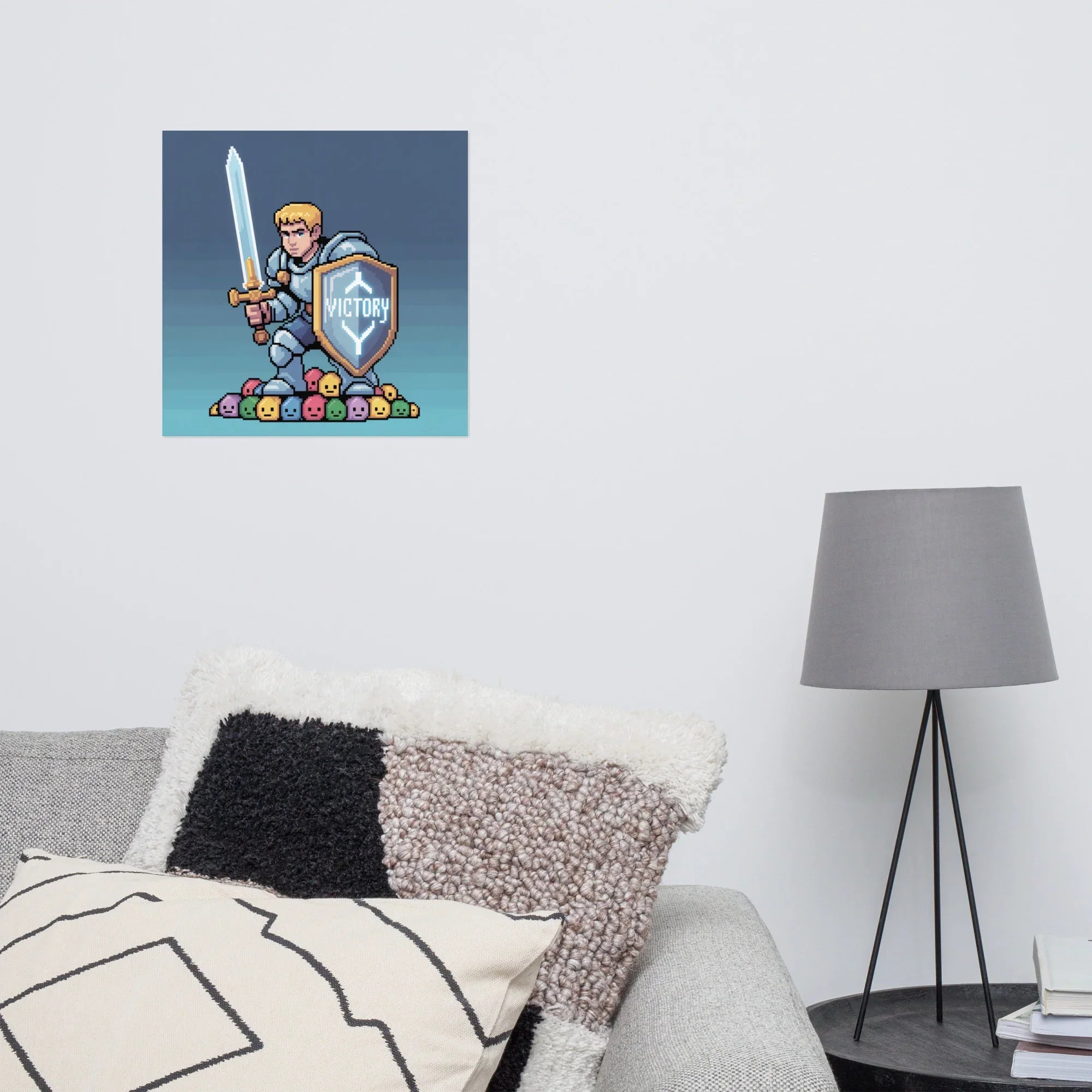 Retro Pixel Art Gaming Poster – Cool 16x16 Vaporwave Wall Print for Gamers - RaZits