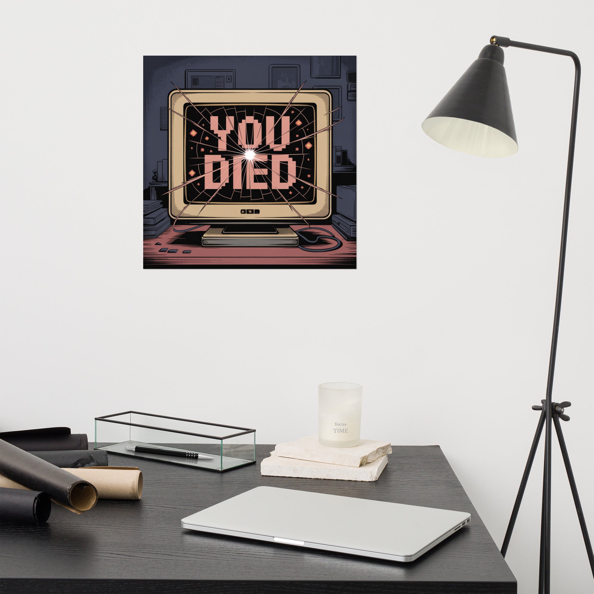 Respawn Denied you died CRT retro gaming poster hero shot matte print