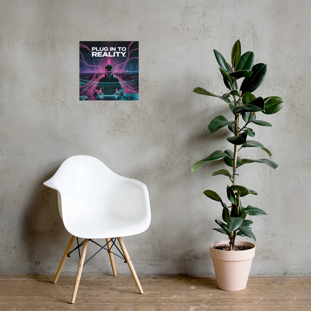 Plug In To Reality Cyberpunk Gaming Wall Art – VR Aesthetic Room Decor - RaZits
