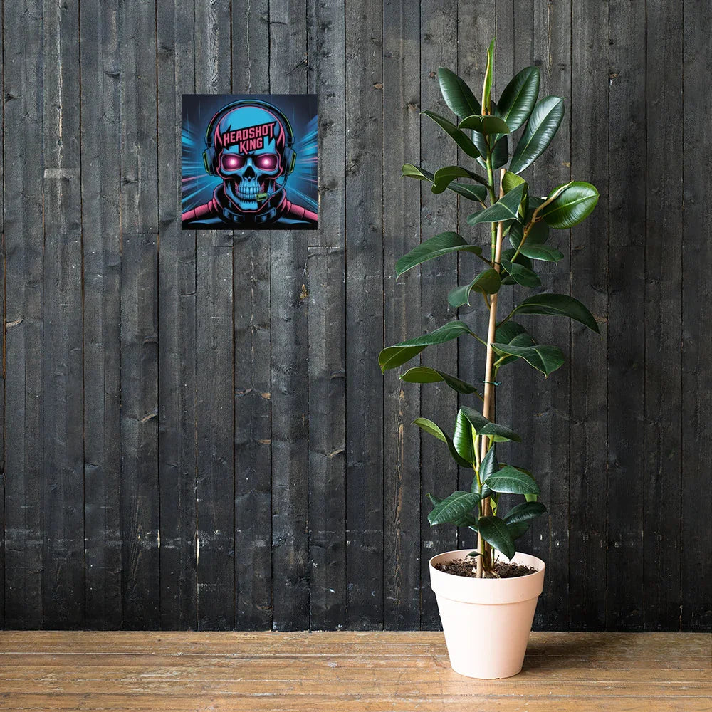 Headshot King – Cyberpunk Gamer Art for Futuristic Esports Room Decor - RaZits