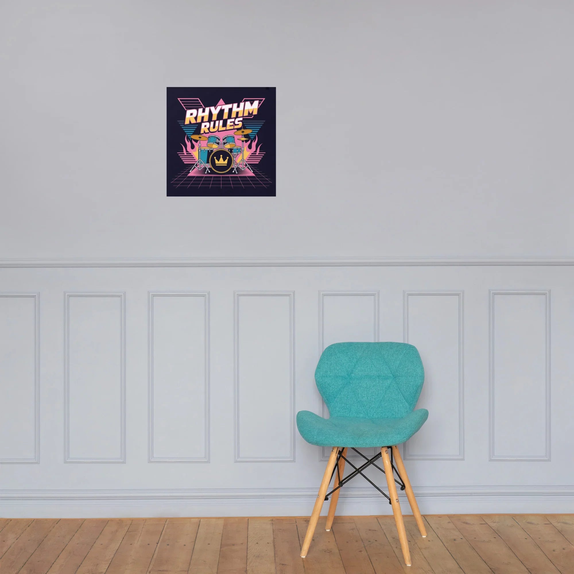 Rhythm Rules Poster – Neon Crown Drum Power - RaZits