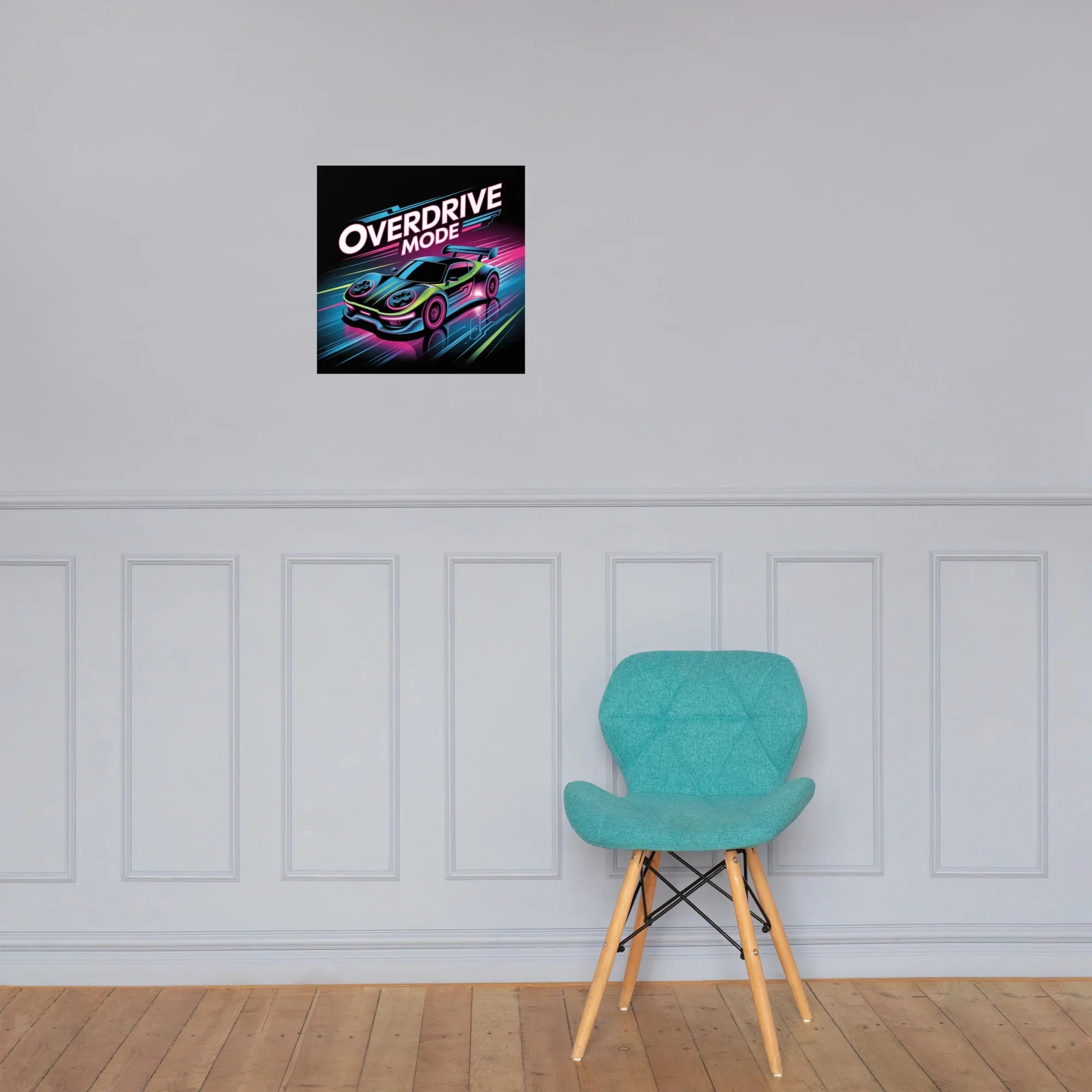 Overdrive Mode – Neon Racing Gamer Wall Art - RaZits