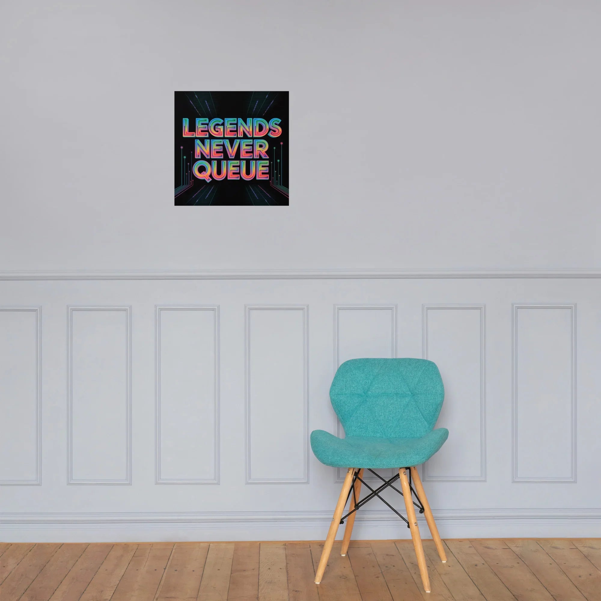Legends Never Queue – Neon Competitive Gamer Poster - RaZits