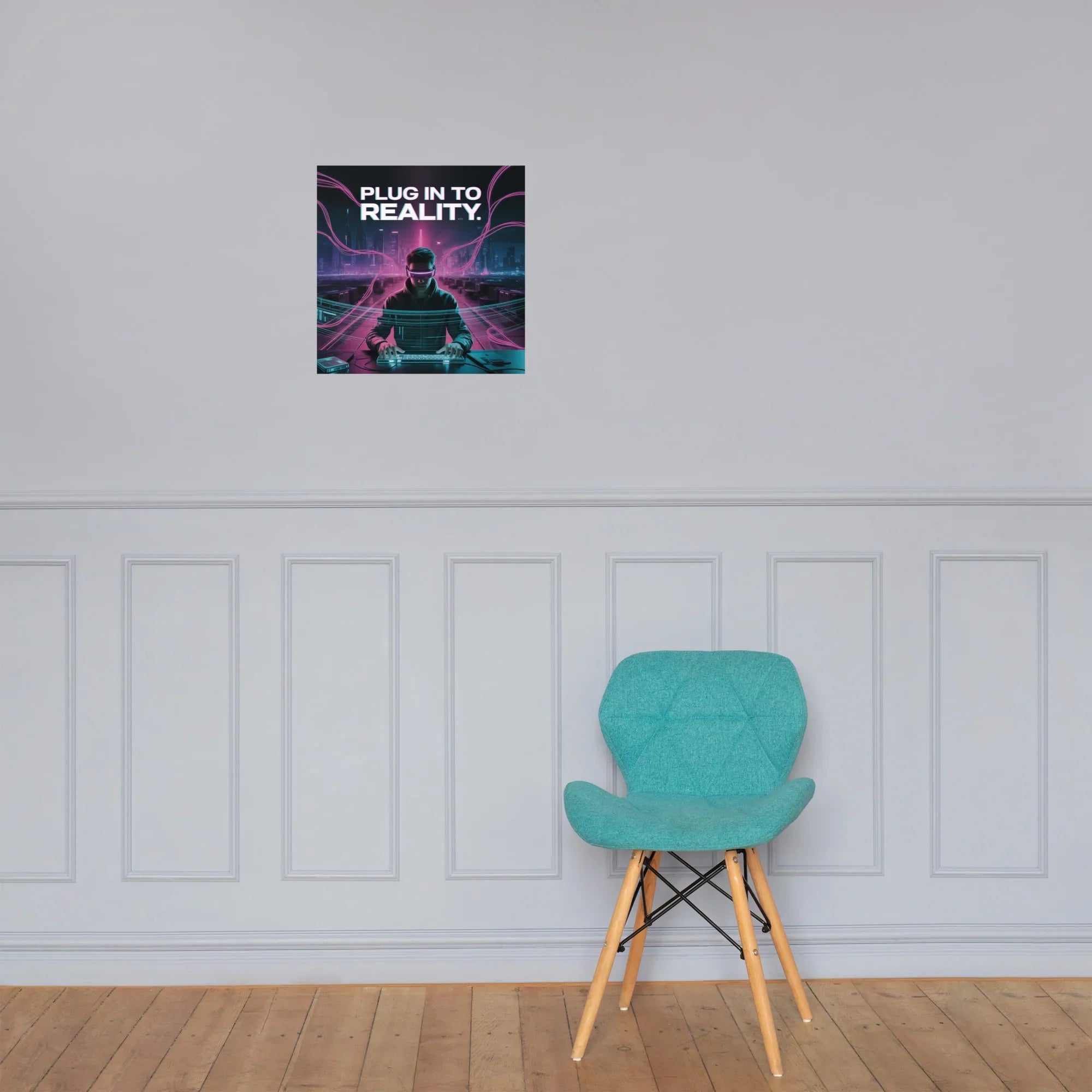 Plug In To Reality Cyberpunk Gaming Wall Art – VR Aesthetic Room Decor - RaZits