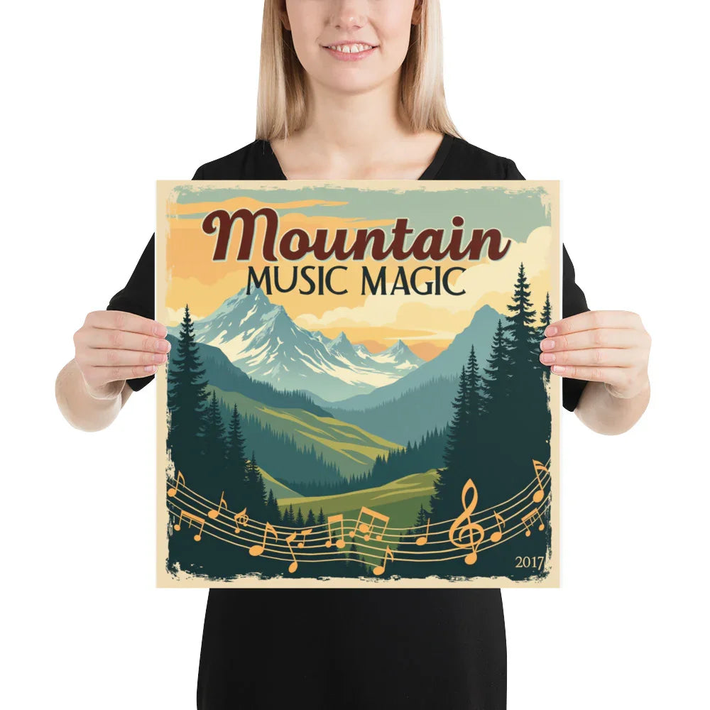 Mountain Music Magic Poster – Scenic Acoustic Vibes - RaZits
