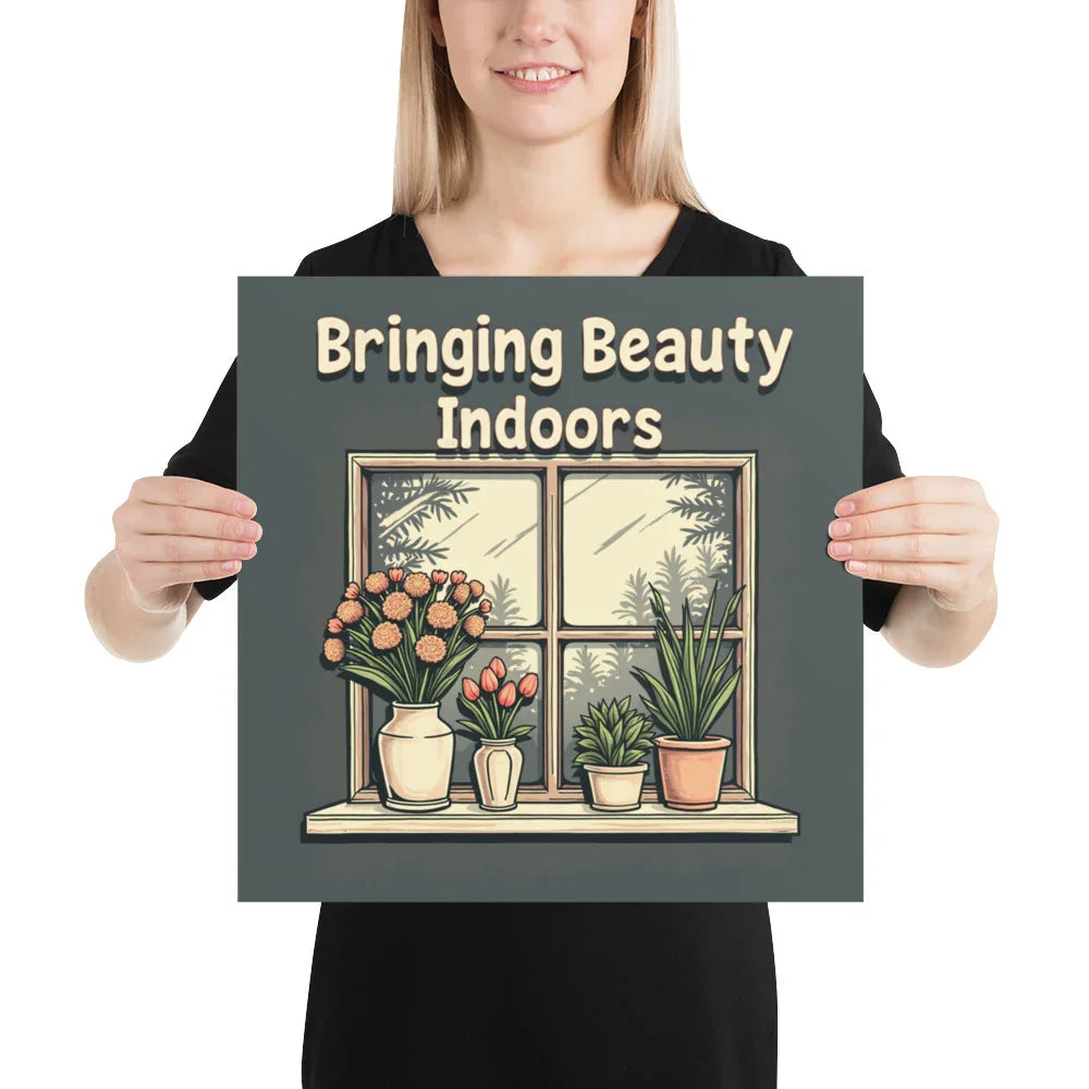 Indoor Plant Art Print – Botanical Window Scene Wall Decor - RaZits