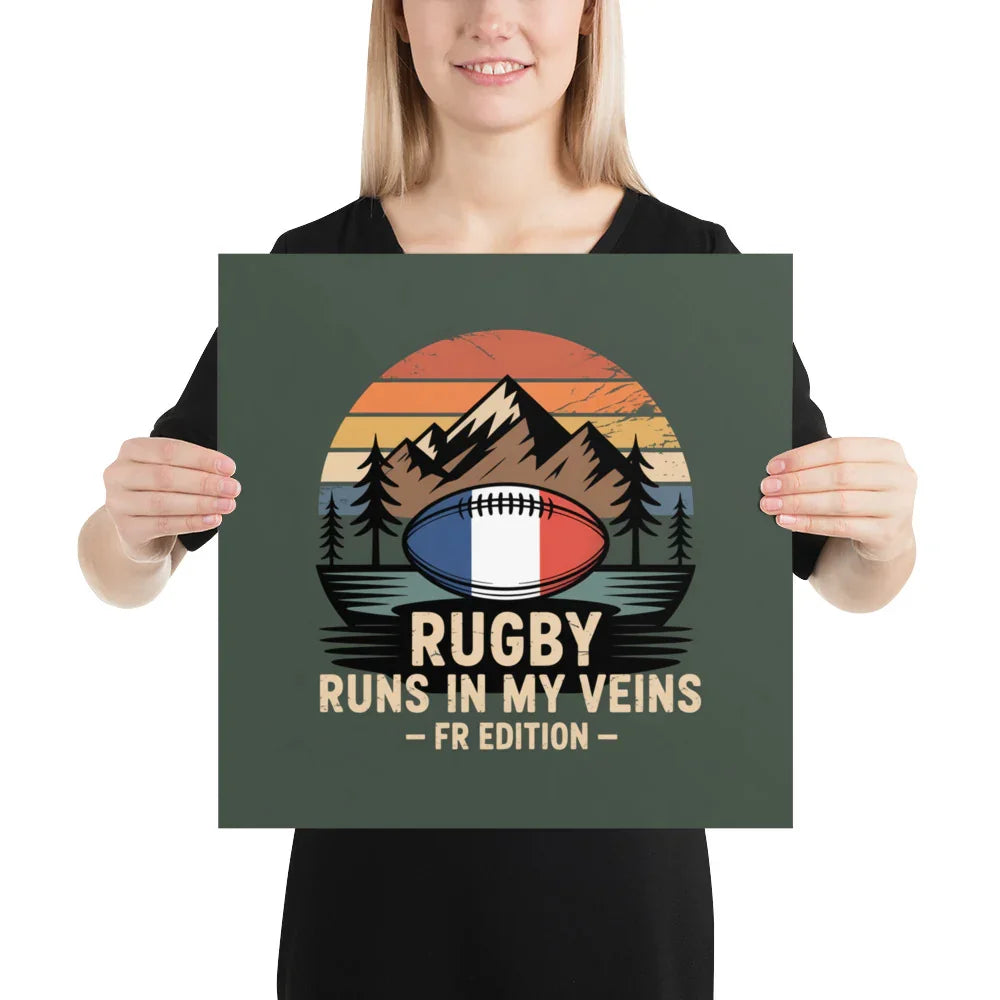 Rugby Runs in My Veins – France Poster (Midnight Edition) - RaZits