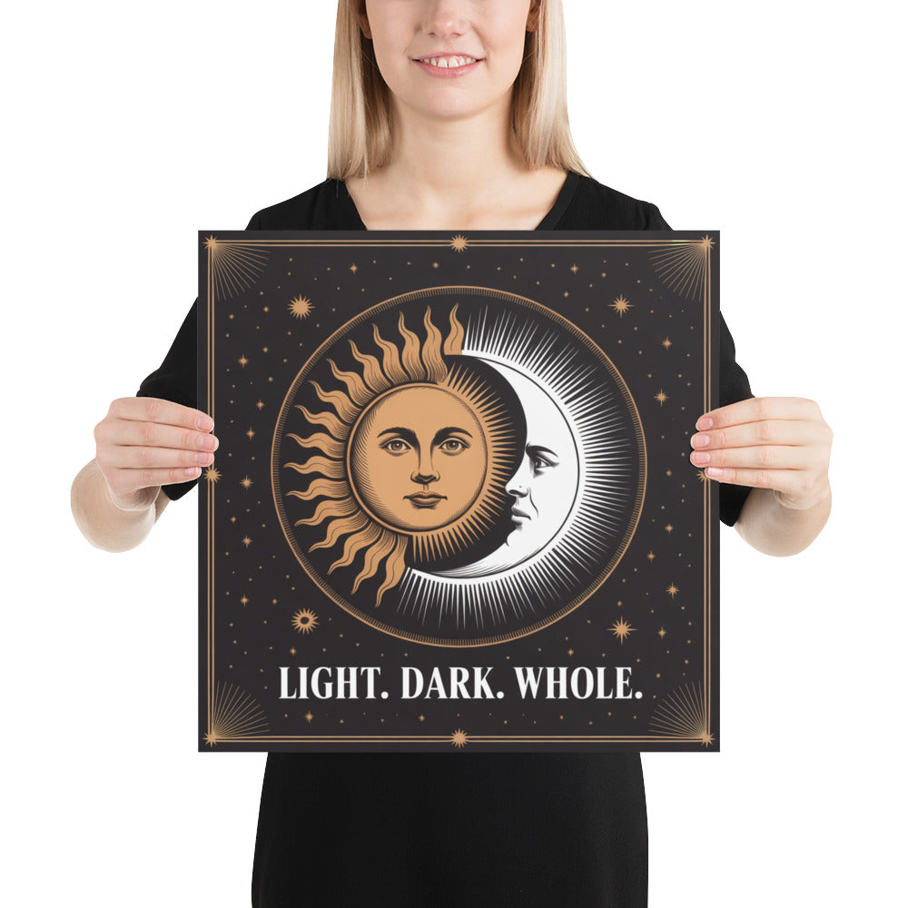 Light Dark Whole – Celestial Sun and Moon Poster - RaZits