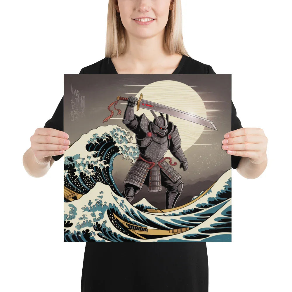 Cyber Samurai Wall Art – Katana Artwork Inspired by Japanese Wave & Mythology - RaZits