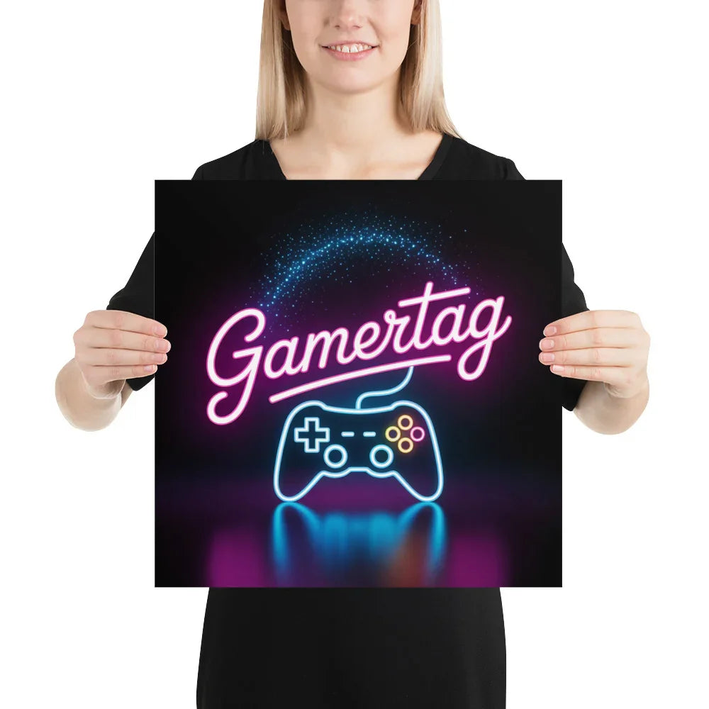 Gamertag Neon Gaming Wall Art – Personalized Gamer Room Aesthetic - RaZits