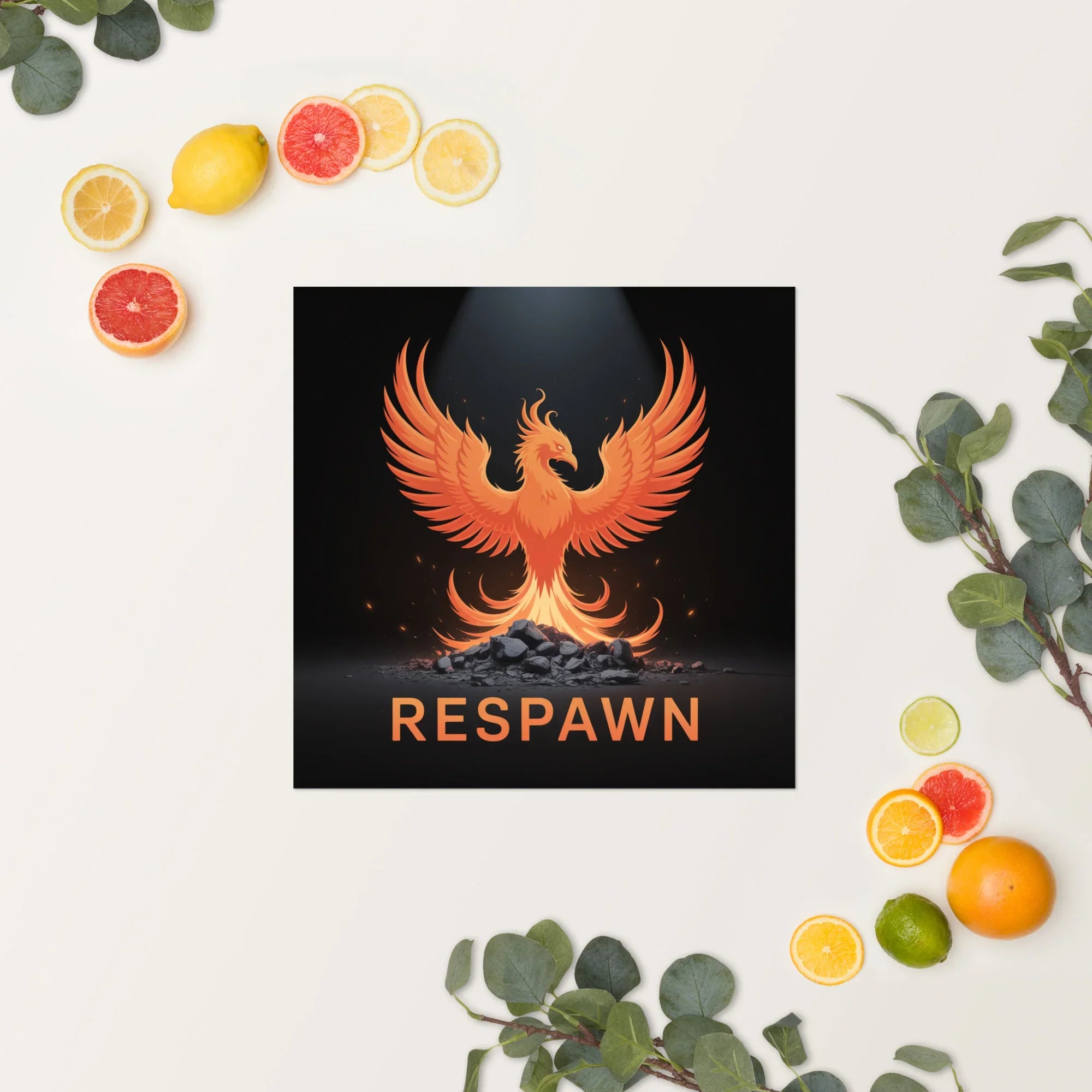 RESPAWN – Phoenix Rebirth Motivational Gaming Poster - RaZits