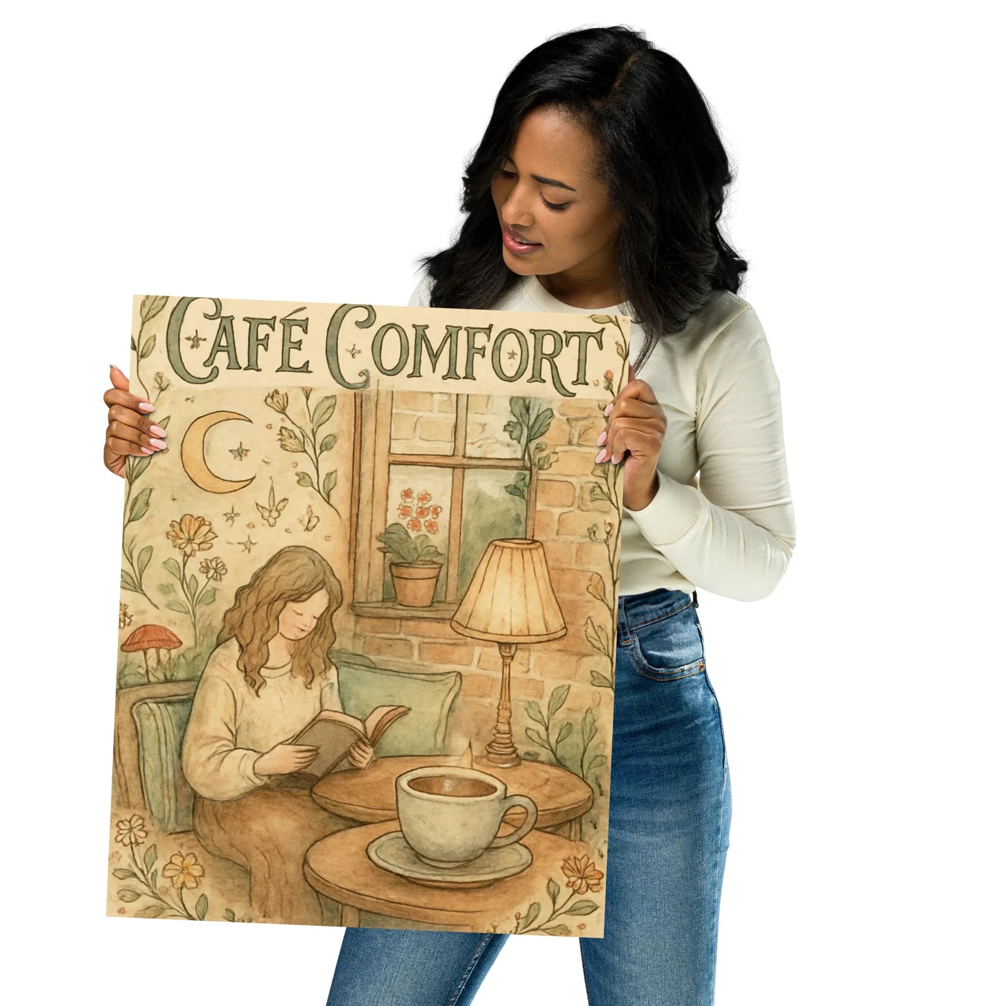 Café Comfort Poster – Cozy Reading Nook Art Print - RaZits