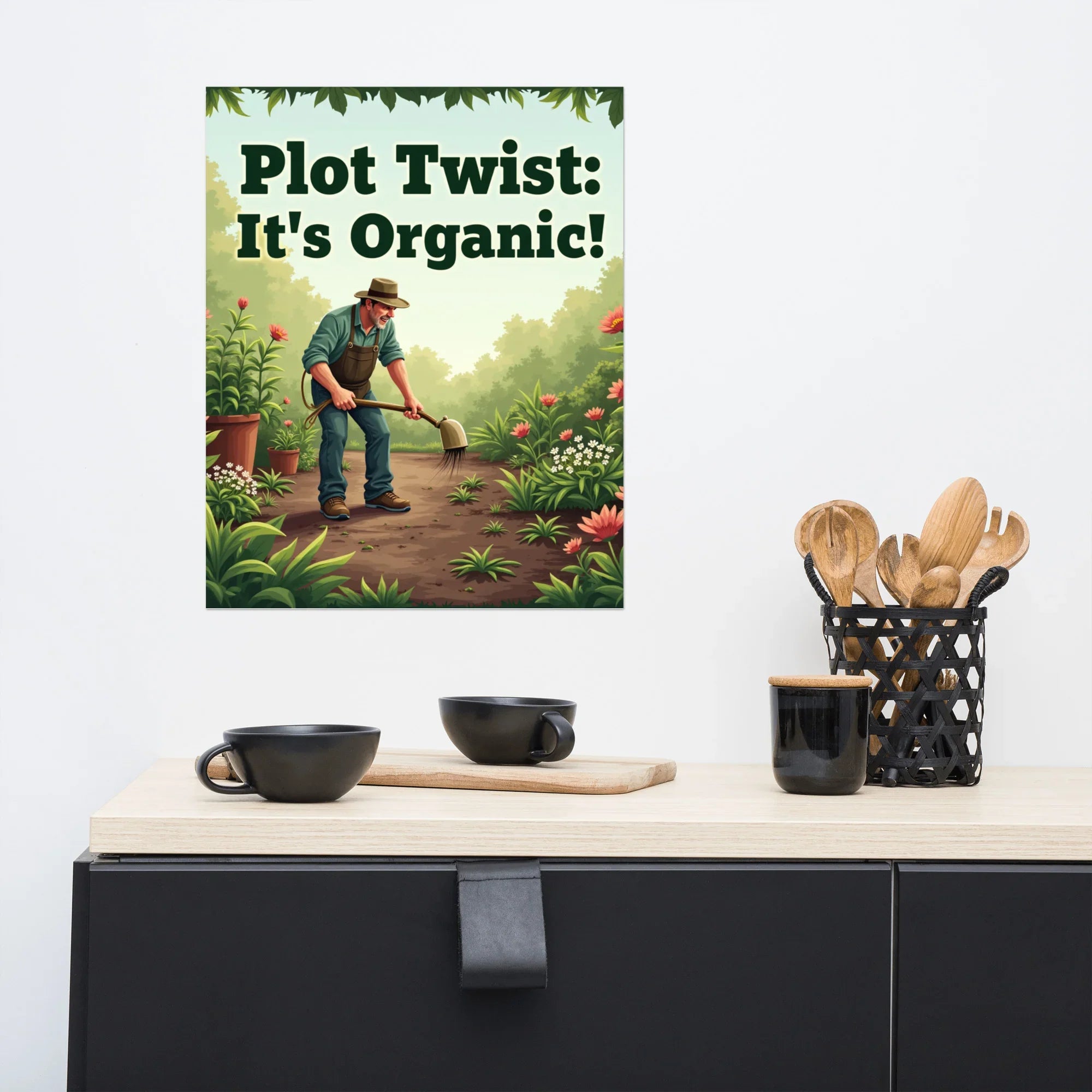 Organic Garden Art Print – Humorous Farmer Floral Poster - RaZits