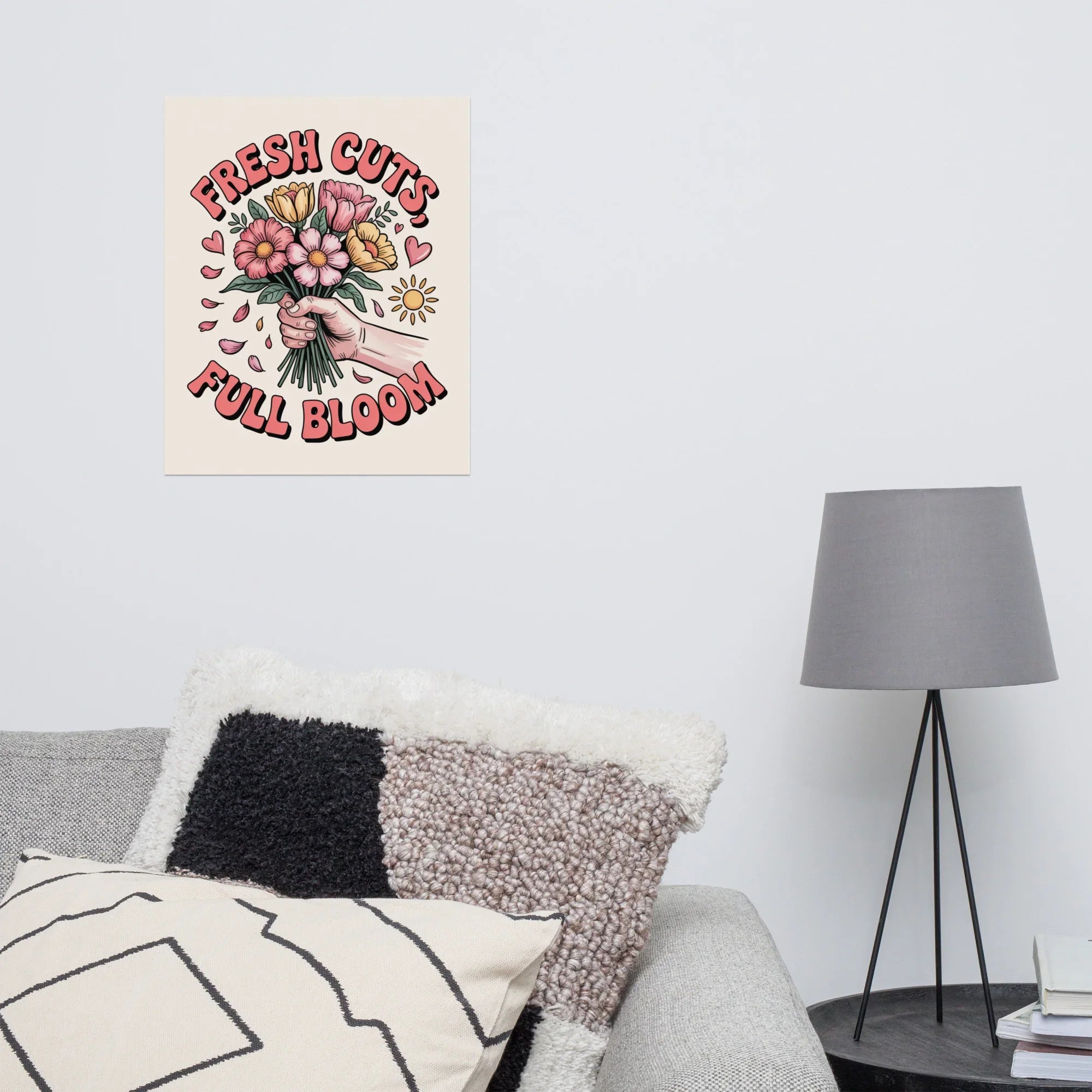 Bouquet Art Print – Fresh Cuts Full Bloom Floral Illustration - RaZits