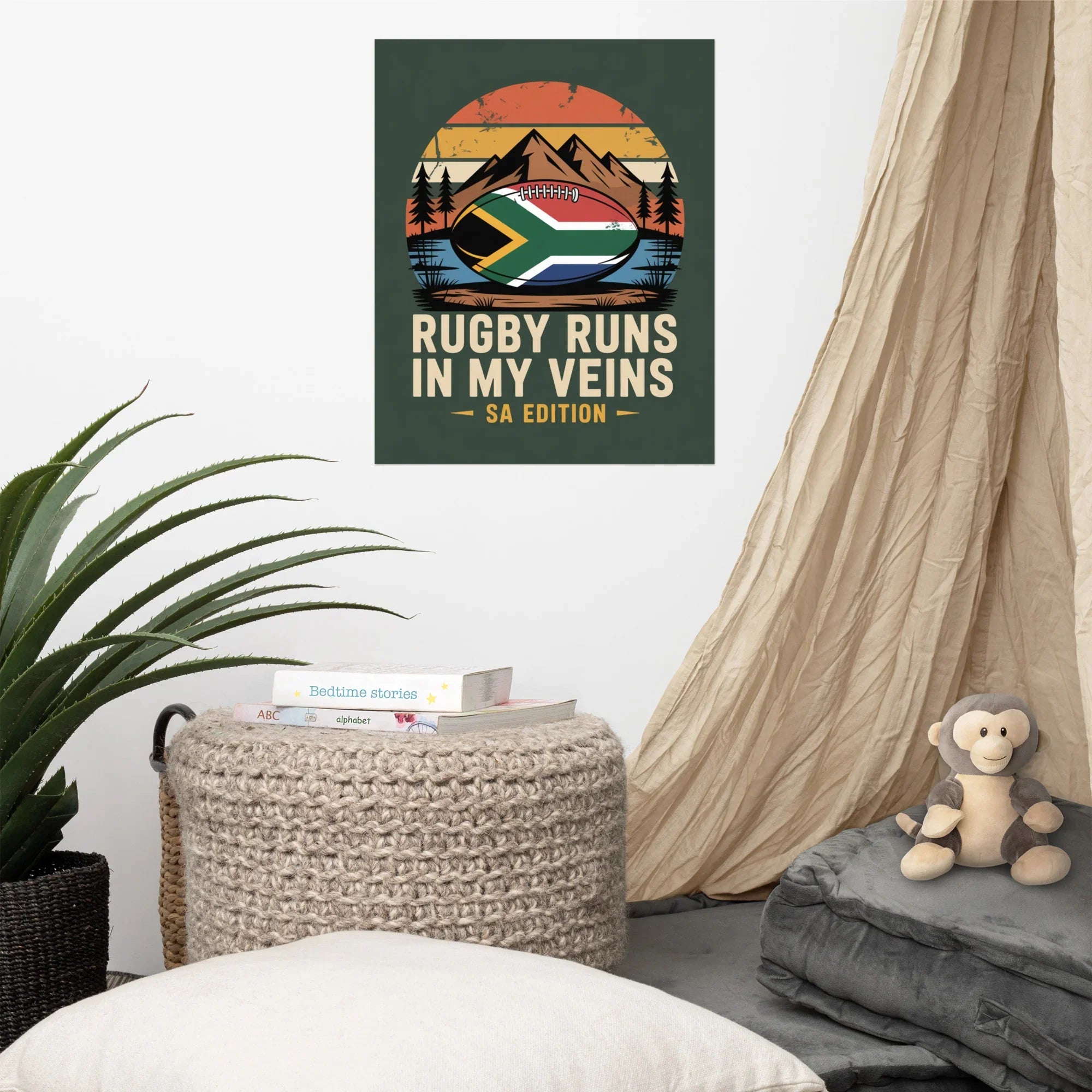 Rugby Runs in My Veins – South Africa Flag Poster - RaZits