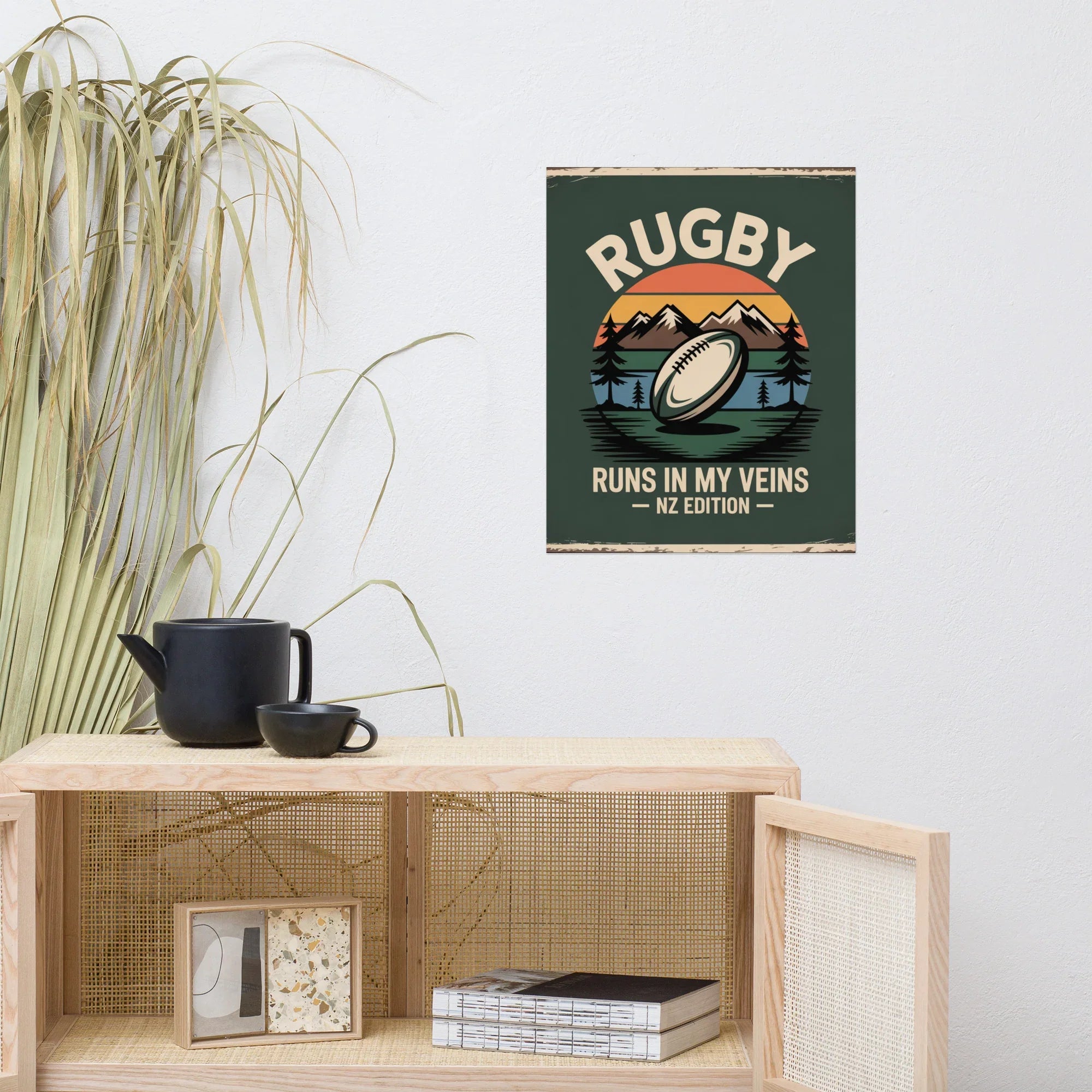 Rugby Runs in My Veins – New Zealand Edition Poster - RaZits